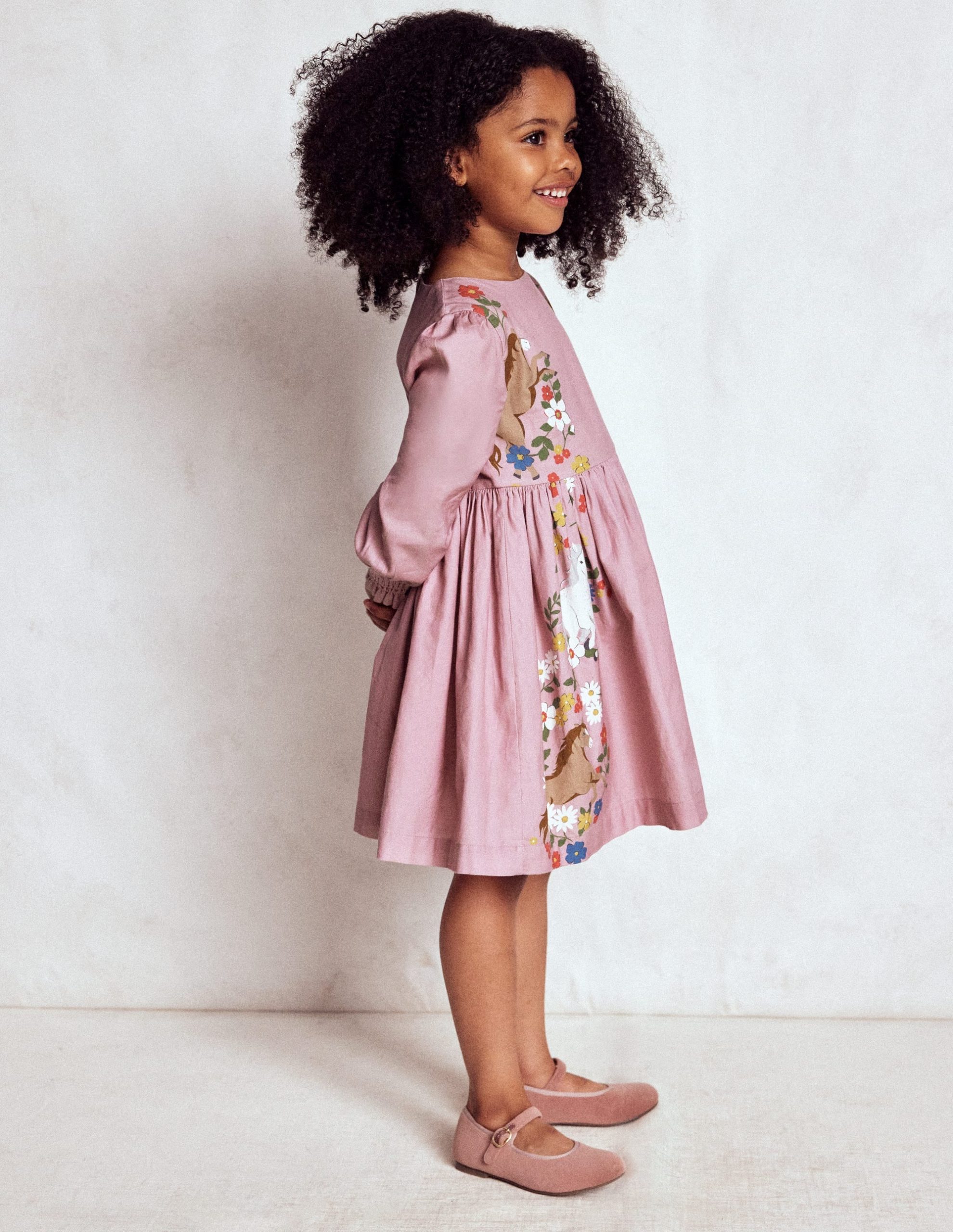 Madeline Long Sleeve Dress-Formica Pink Horses - Image 3