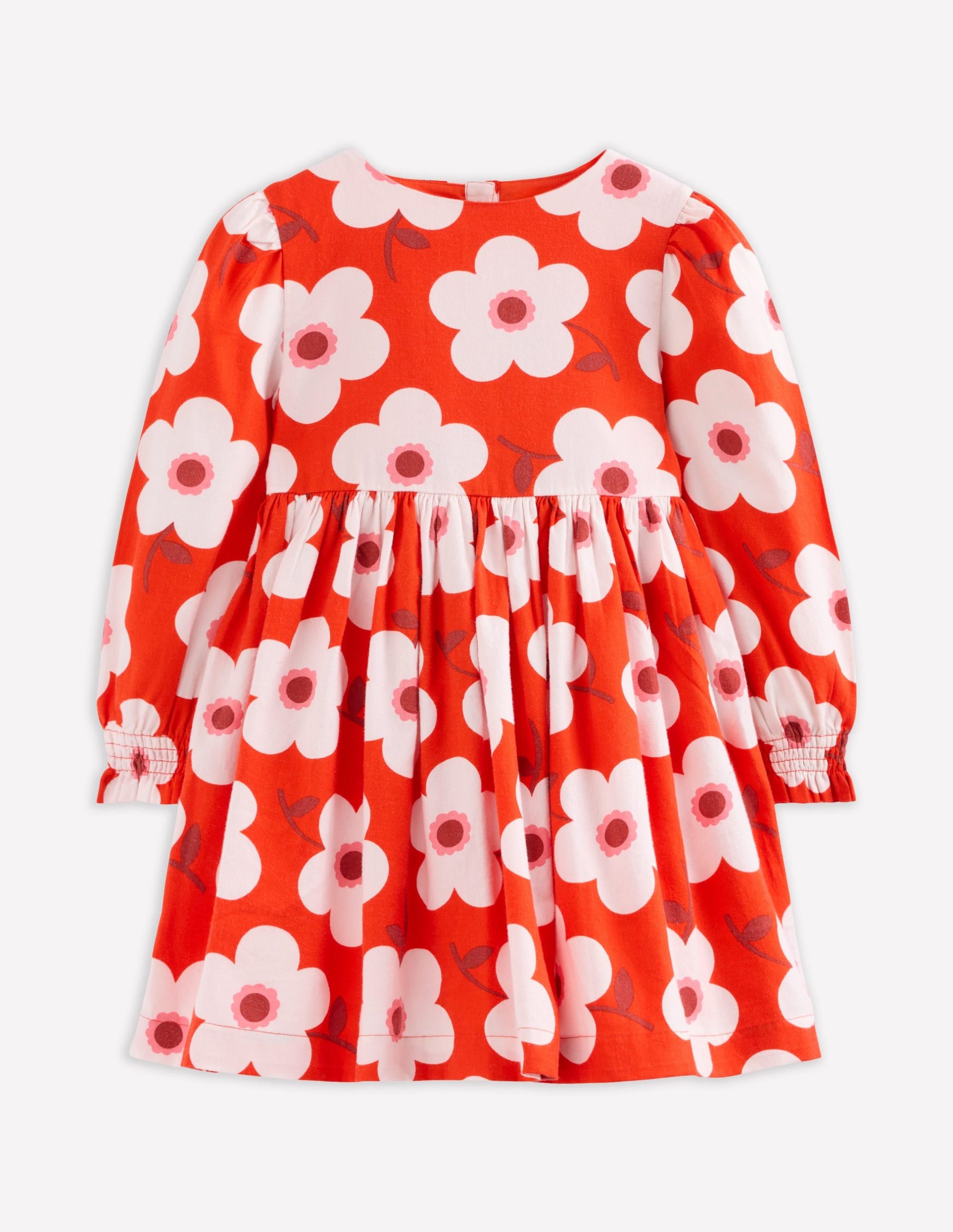 Madeline Long Sleeve Dress-Sunset Orange Giant Daisy - Image 2