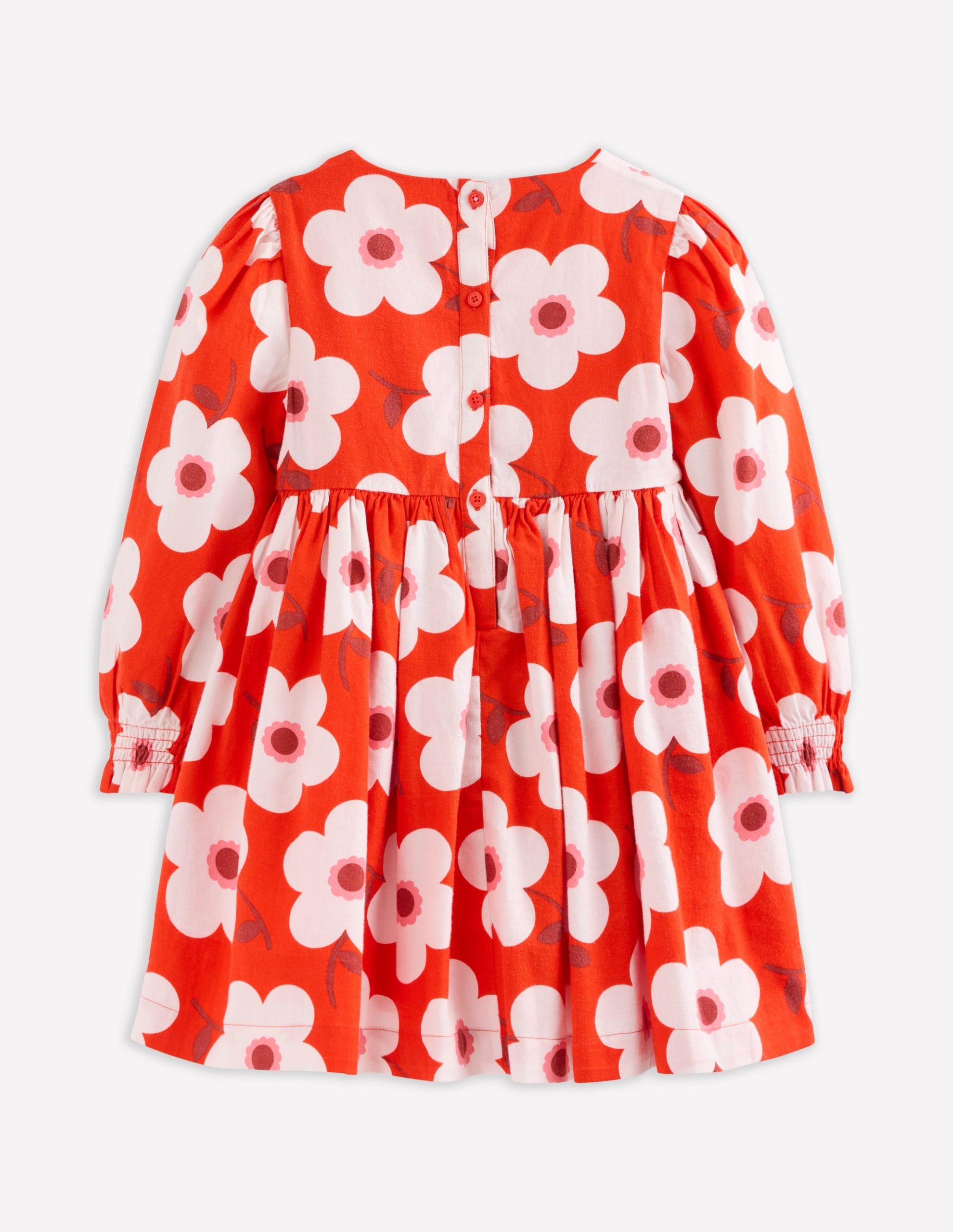 Madeline Long Sleeve Dress-Sunset Orange Giant Daisy - Image 3