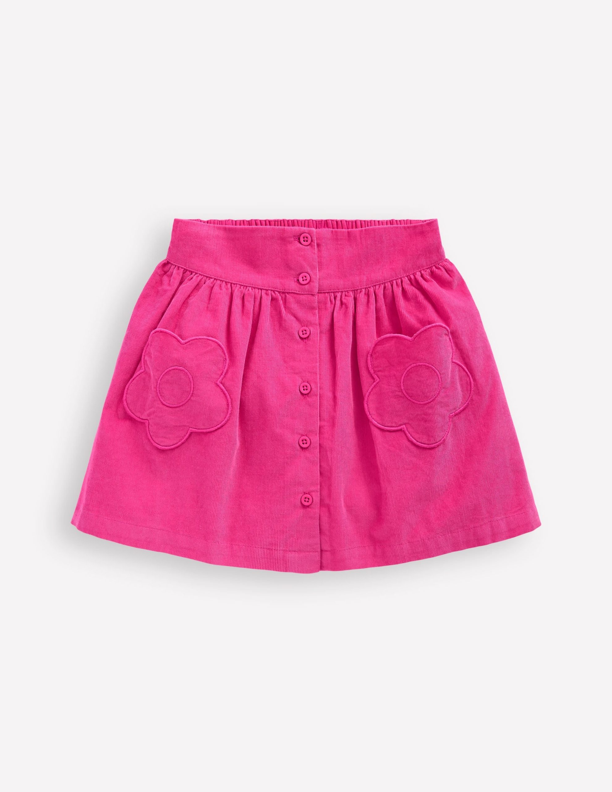Button-through Mini Skirt-Raspberry Pink - Image 2
