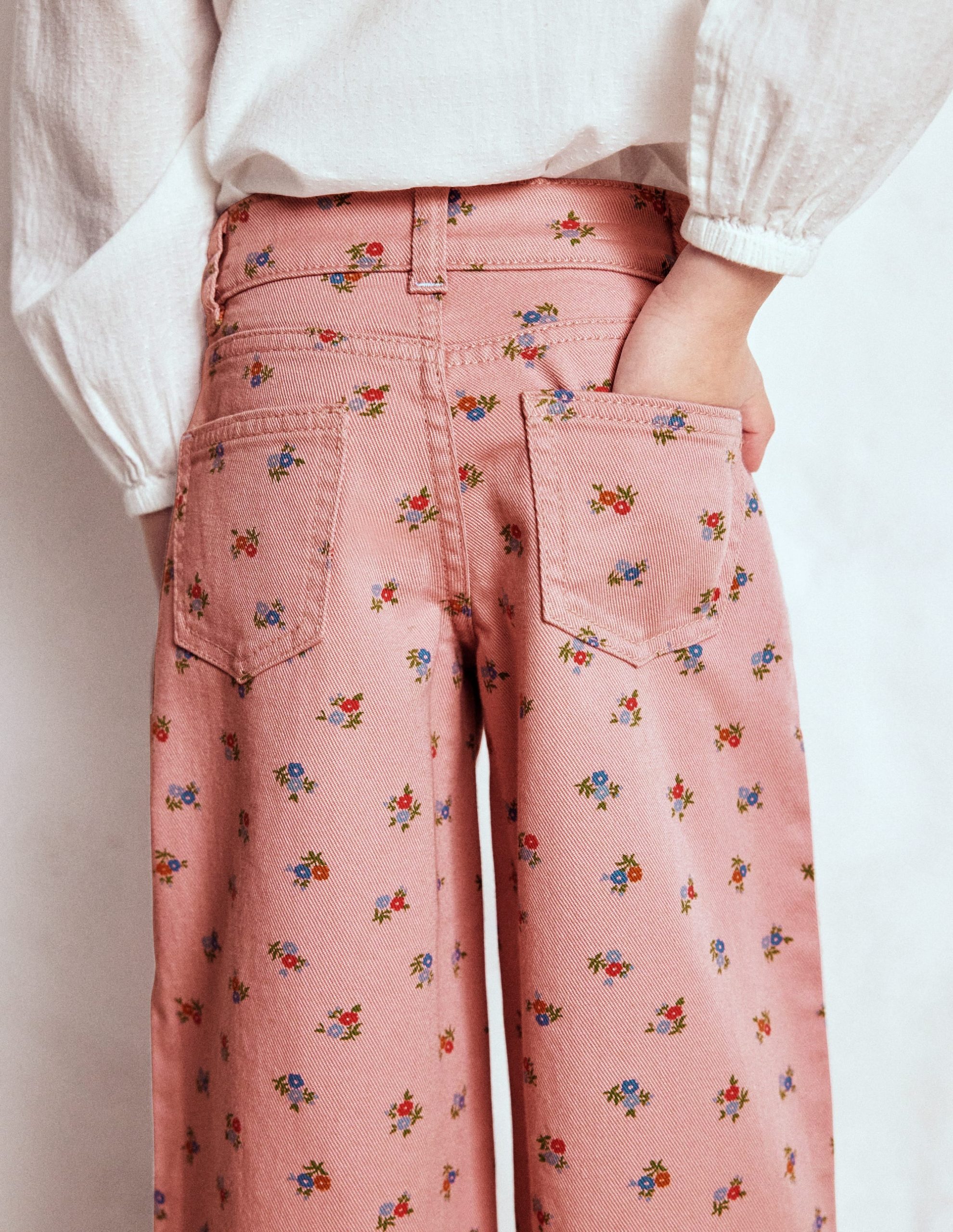 Wide Leg Pants-Vintage Pink Ditsy - Image 2