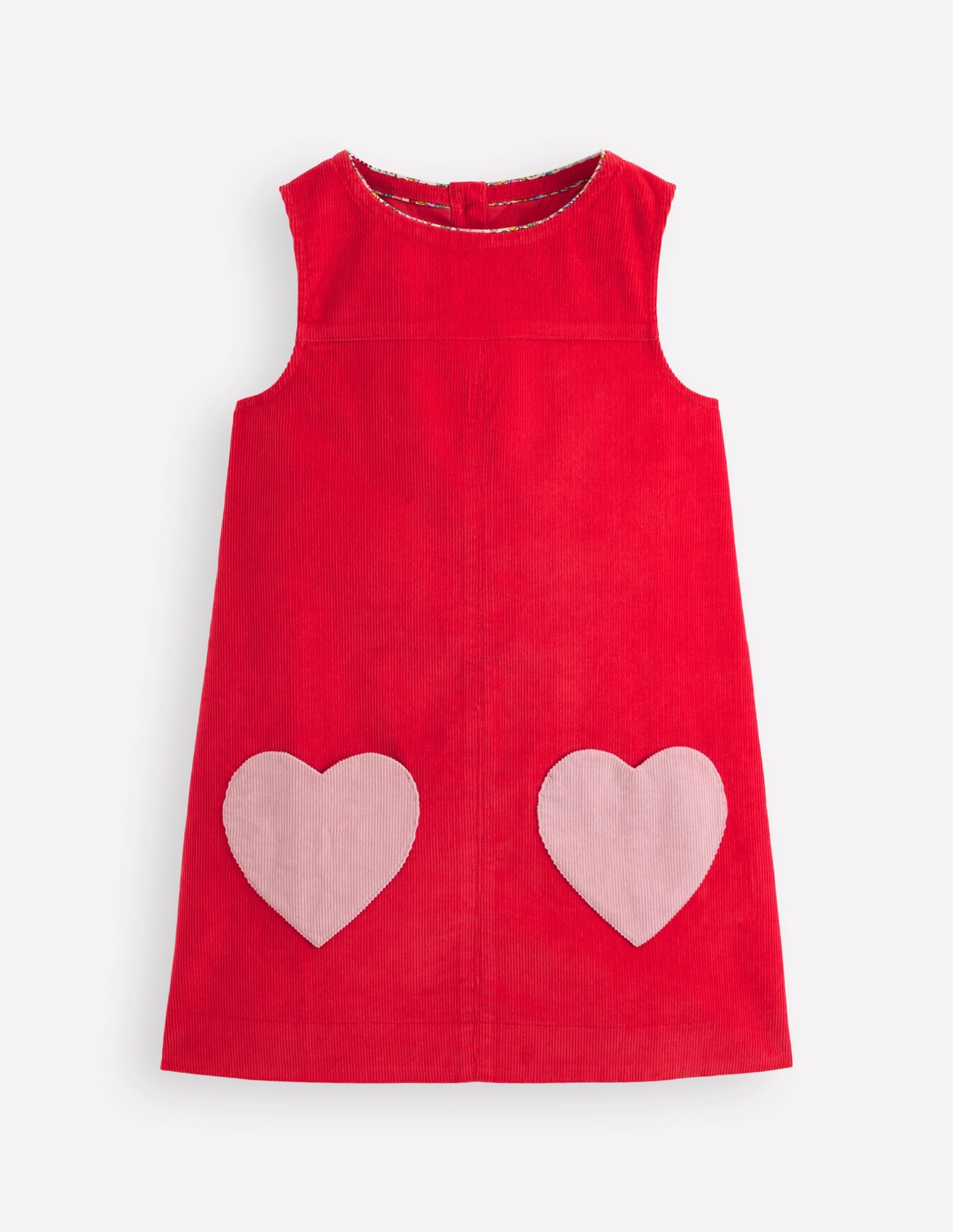 Saffy Cord Pinafore Dress-Poppy Red - Image 2