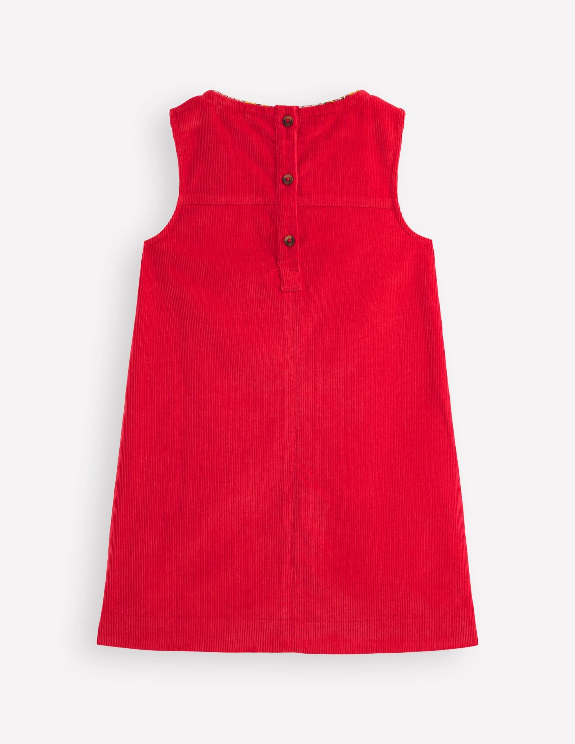 Saffy Cord Pinafore Dress-Poppy Red - Image 3