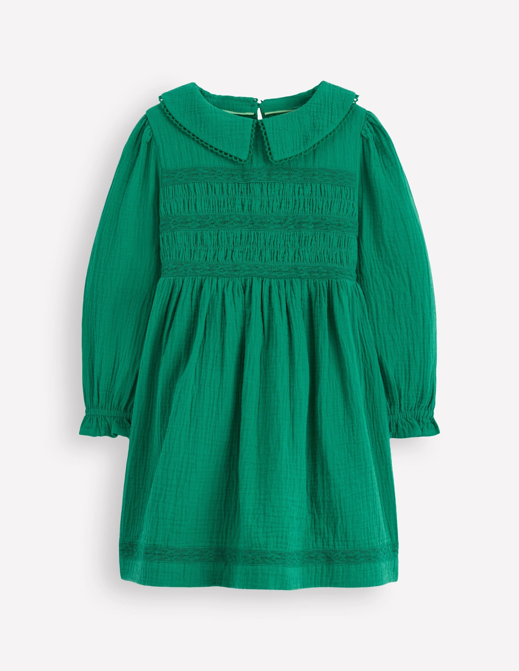 Double Cloth Collared Dress-Shady Green - Image 2