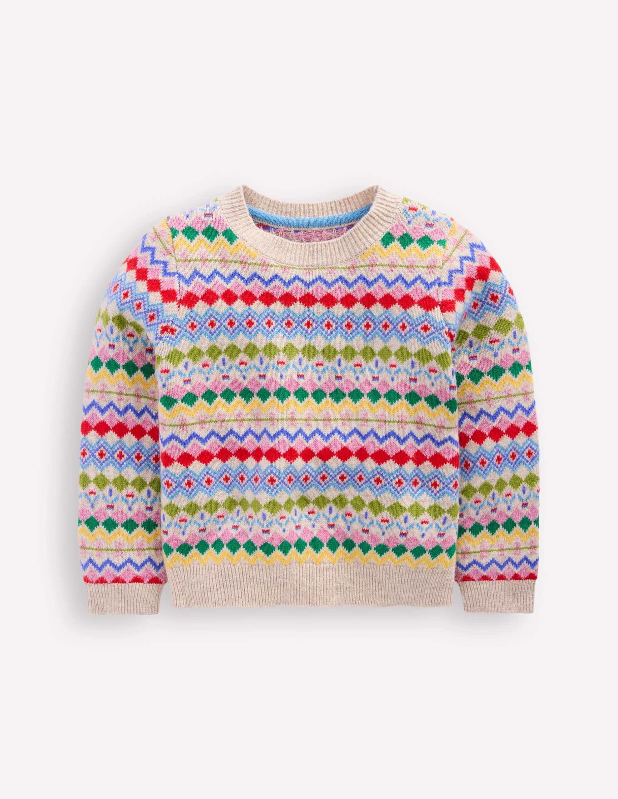 Eleanor Fair Isle Sweater-Oatmeal Melange Fair Isle - Image 2