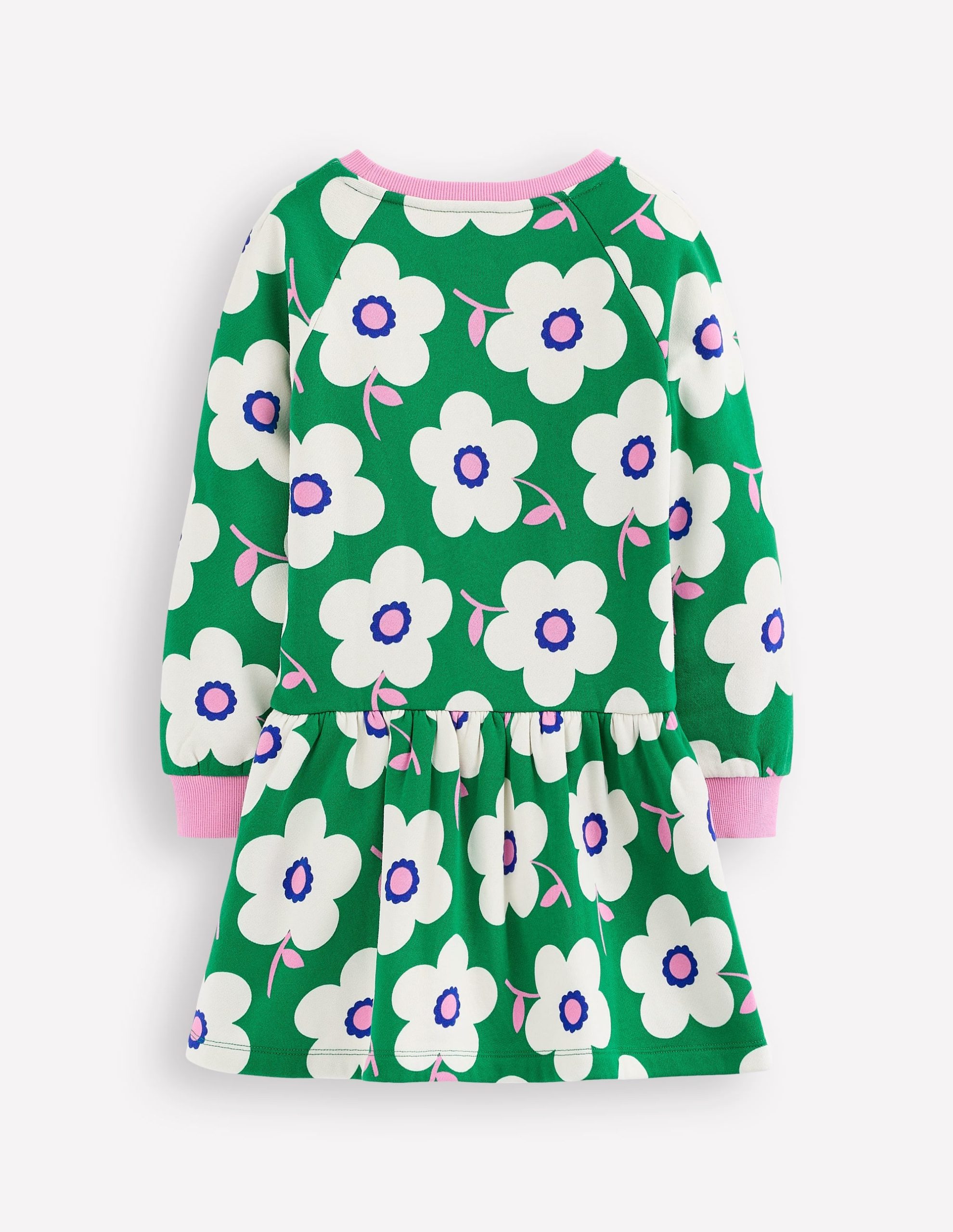 Cosy Sweatshirt Dress-Rich Emerald Giant Daisy - Image 2