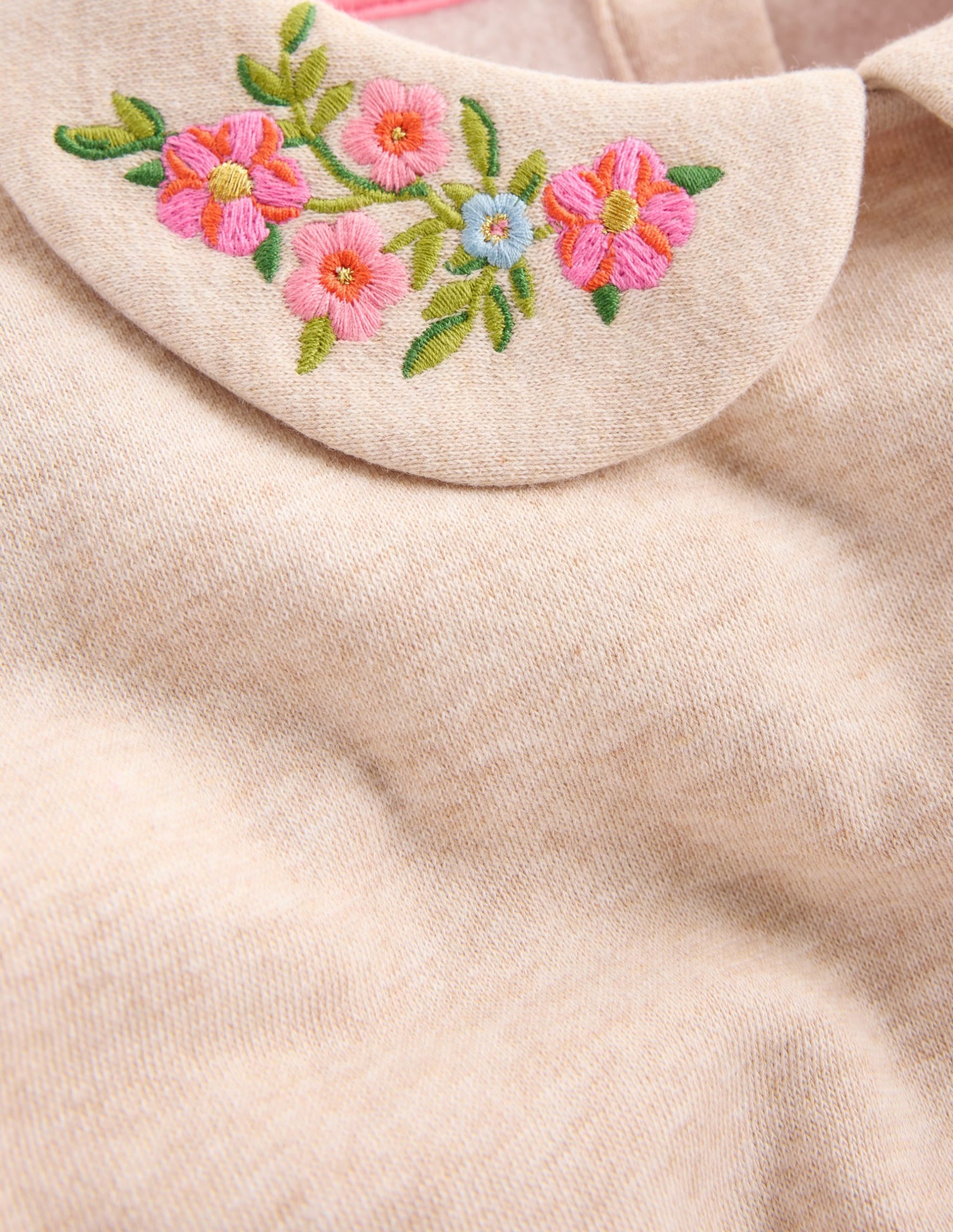 Embroidered Sweatshirt-Oatmeal Marl Embroidery - Image 3