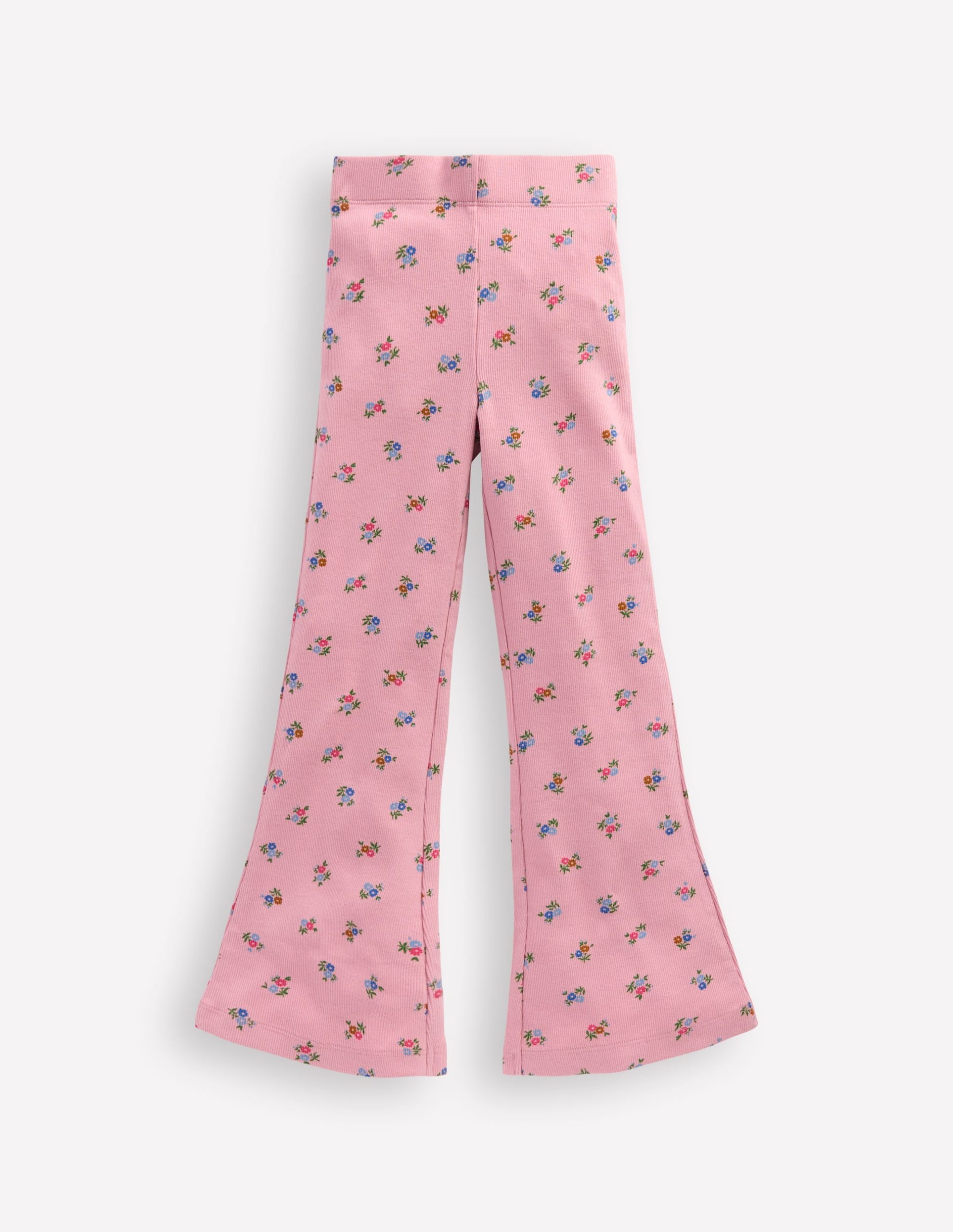 Ribbed Flare Leggings-Vintage Pink Spaced Ditsy - Image 2