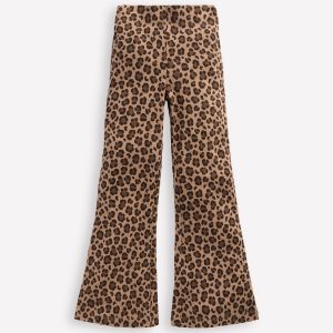 Ribbed Flare Leggings-Leopard