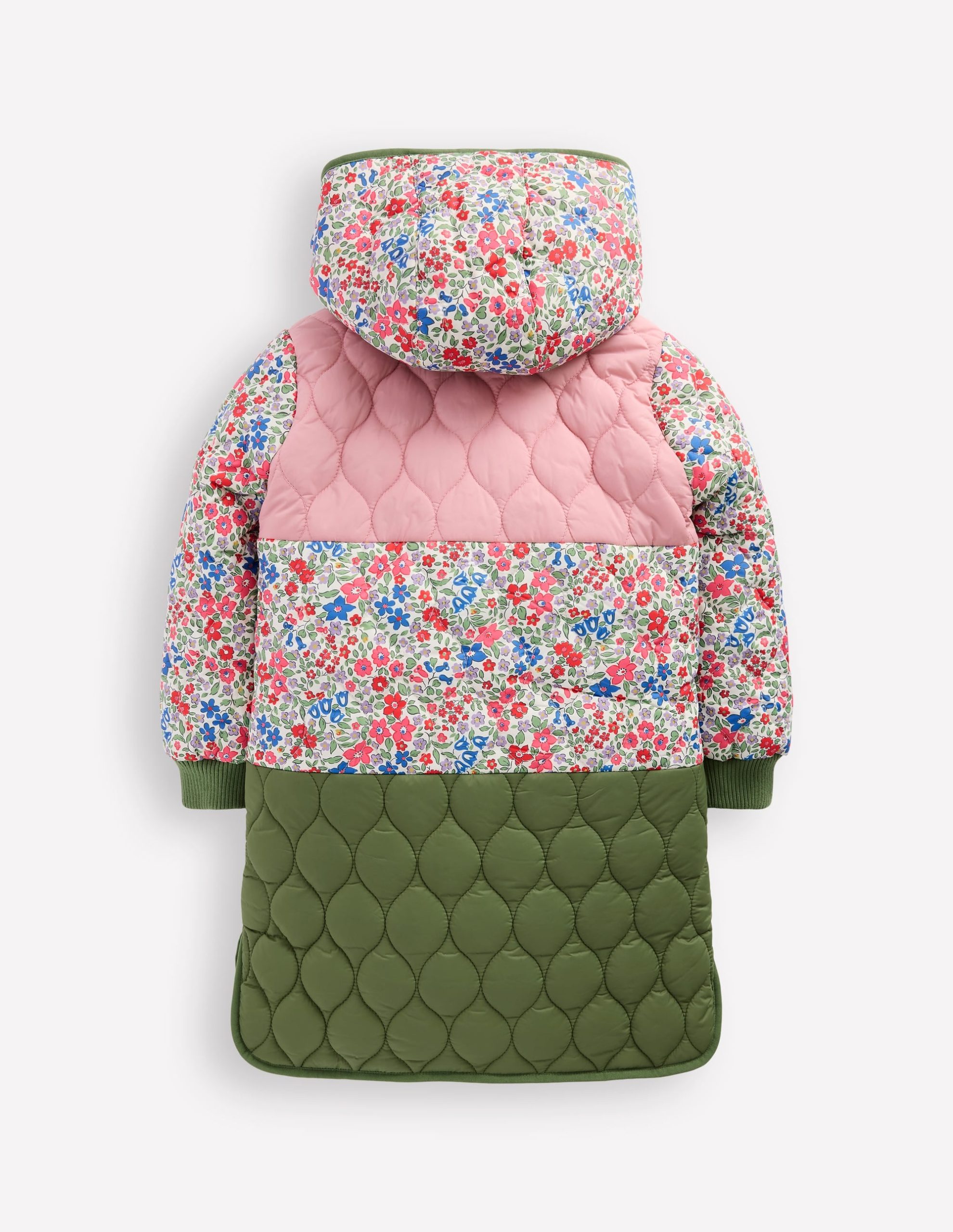 Cosy Longline Coat-Rose Pink Flowerbed - Image 2