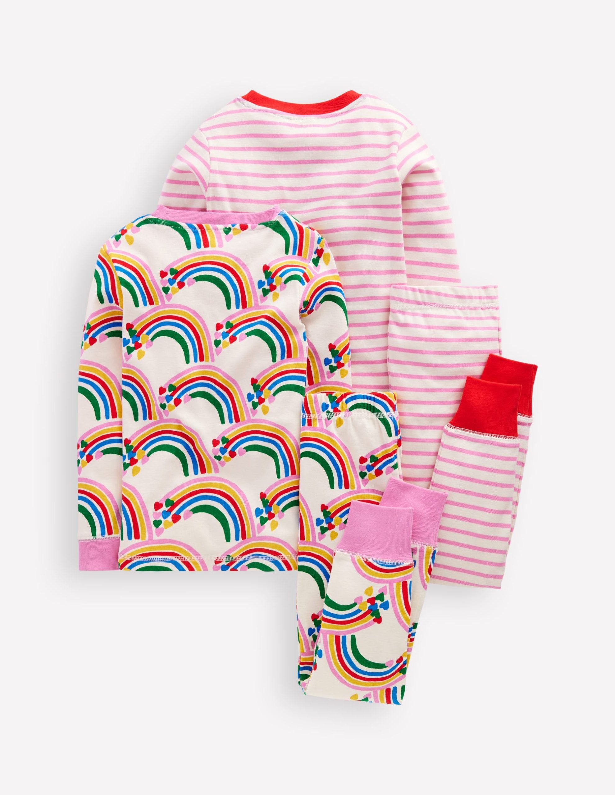 Twin Pack Snug Pajamas-Oatmeal Marl Rainbow Hearts - Image 2