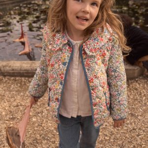 Quilted Collared Jacket-Rose Pink Flowerbed