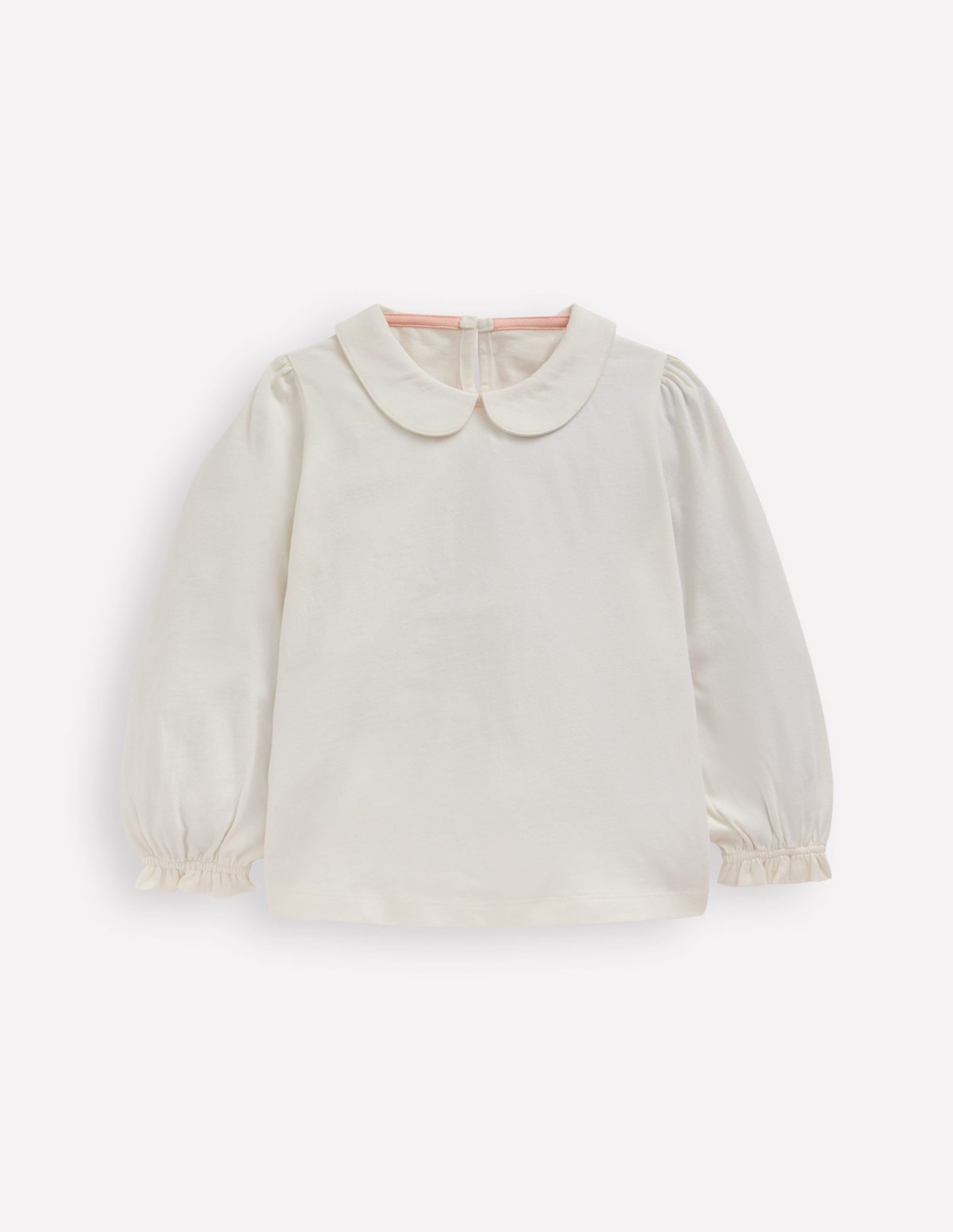 Collared Jersey Top-Soft Ivory