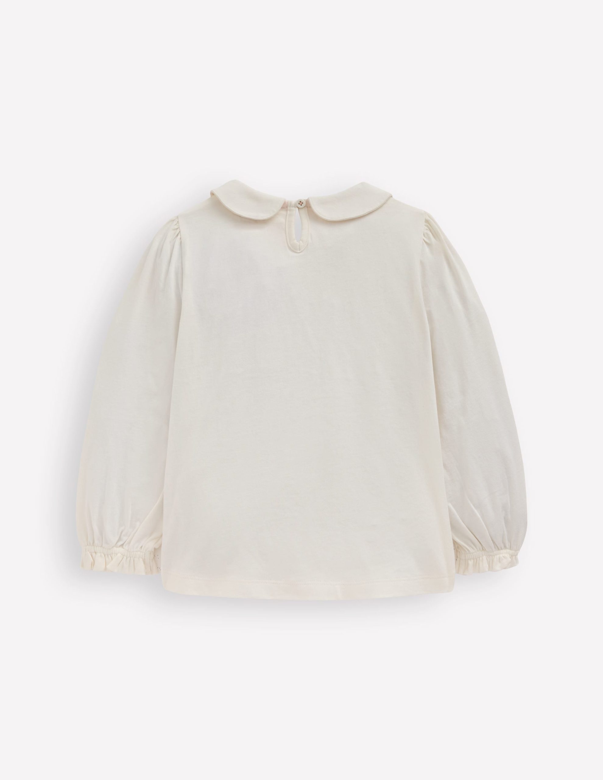 Collared Jersey Top-Soft Ivory - Image 2