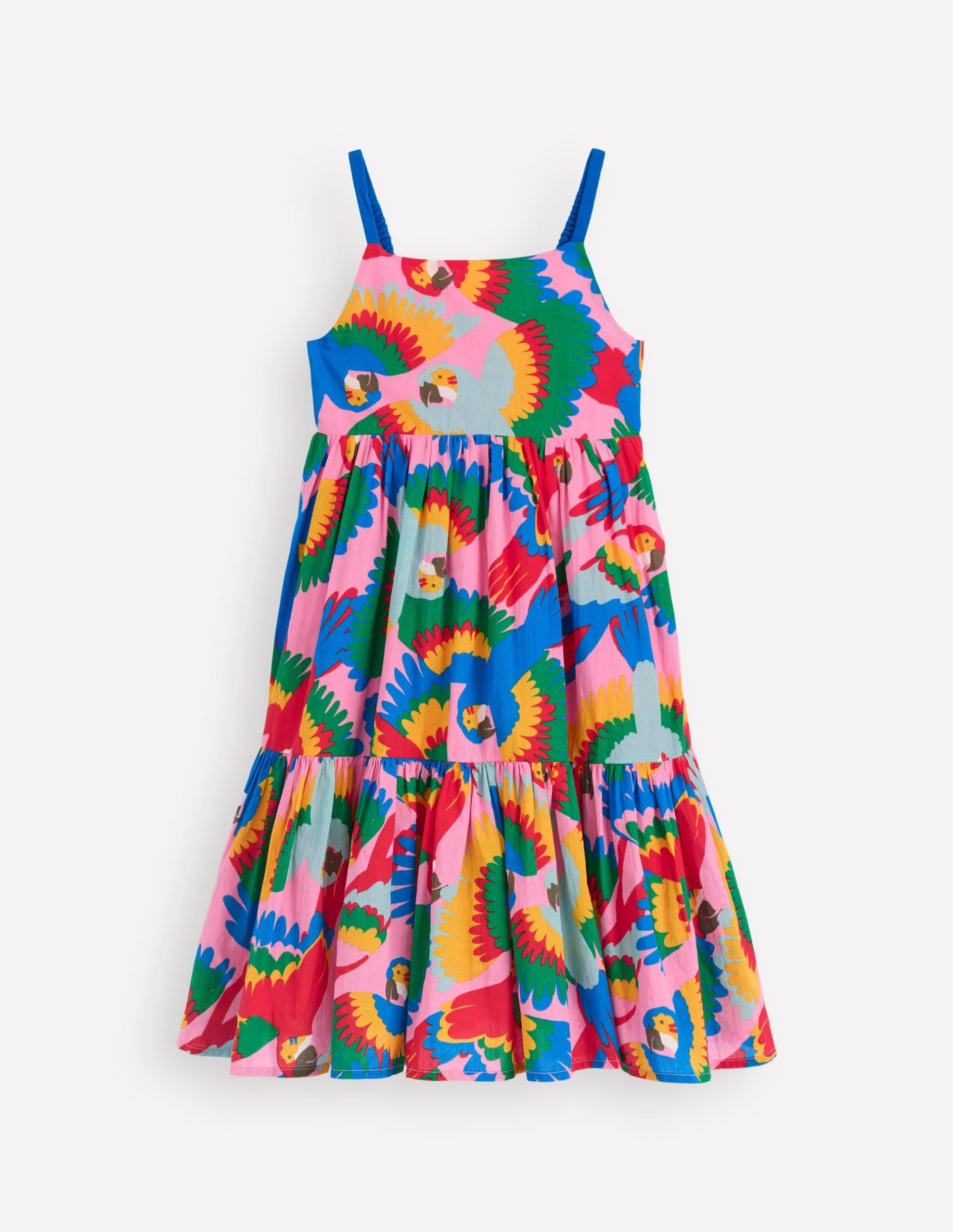 Aurelia Tiered Twirly Dress-Multi Rainbow Parrot - Image 3