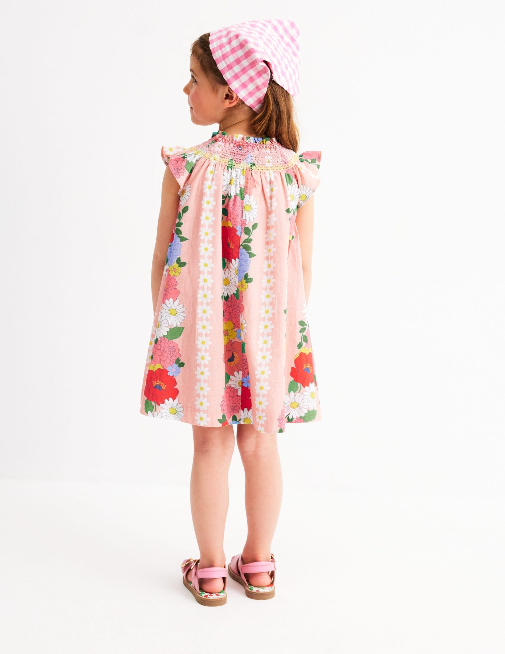 Holiday Smocked Dress-Chalk Pink Flower - Image 3