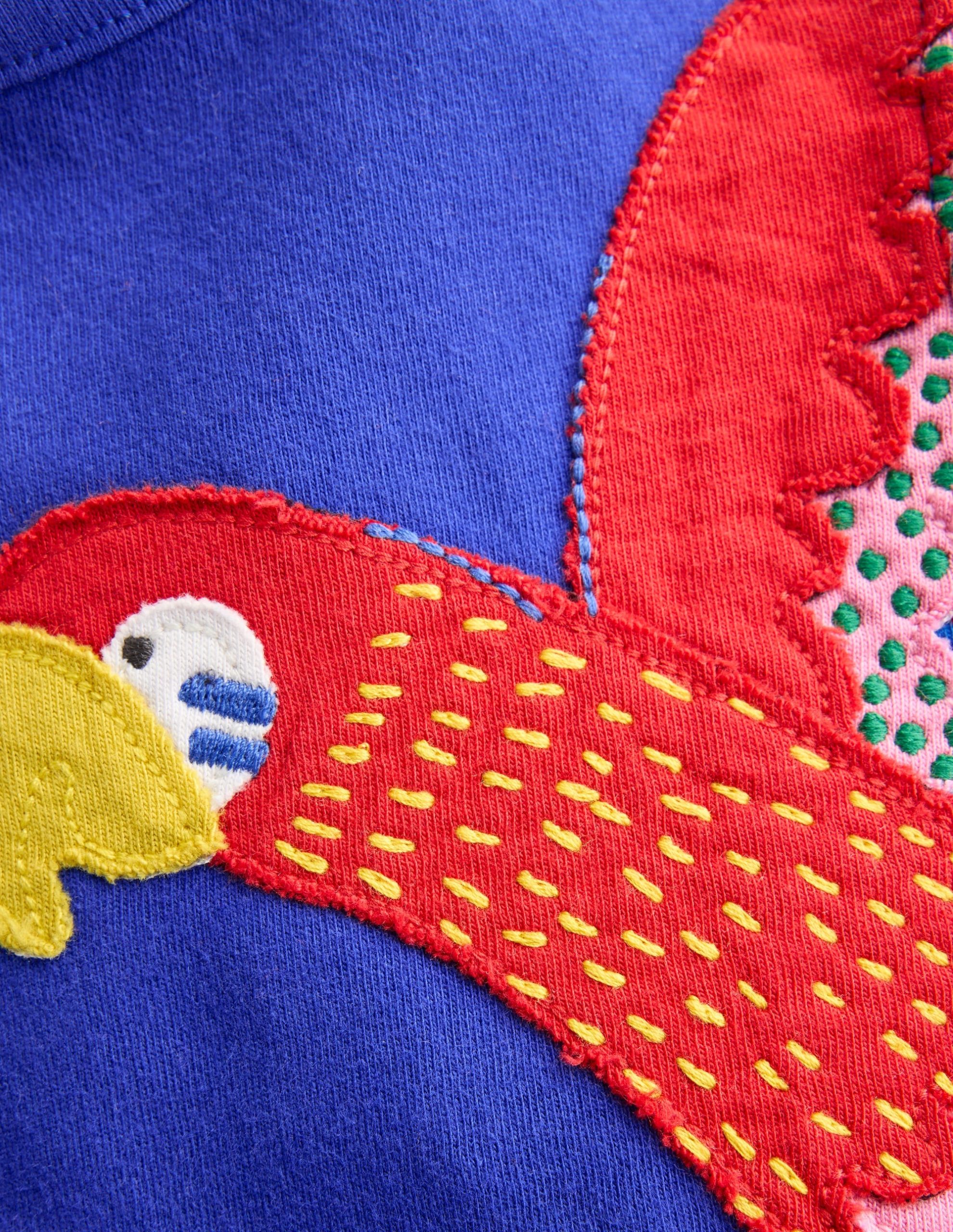 Flutter Short Sleeve T-shirt-Bright Blue Parrot - Image 4