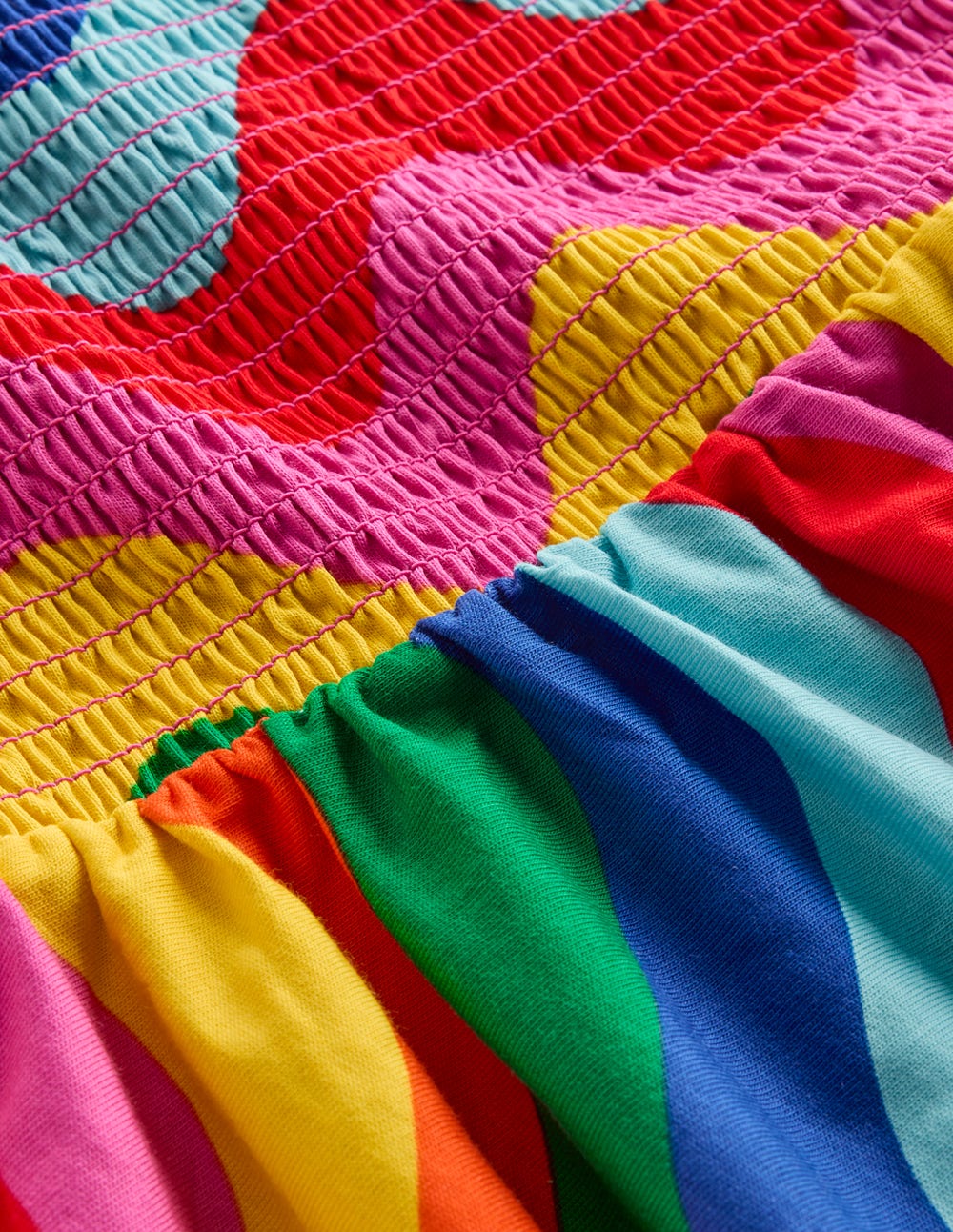 Willa Shirred Jersey Dress-Multi Wave Stripe - Image 3