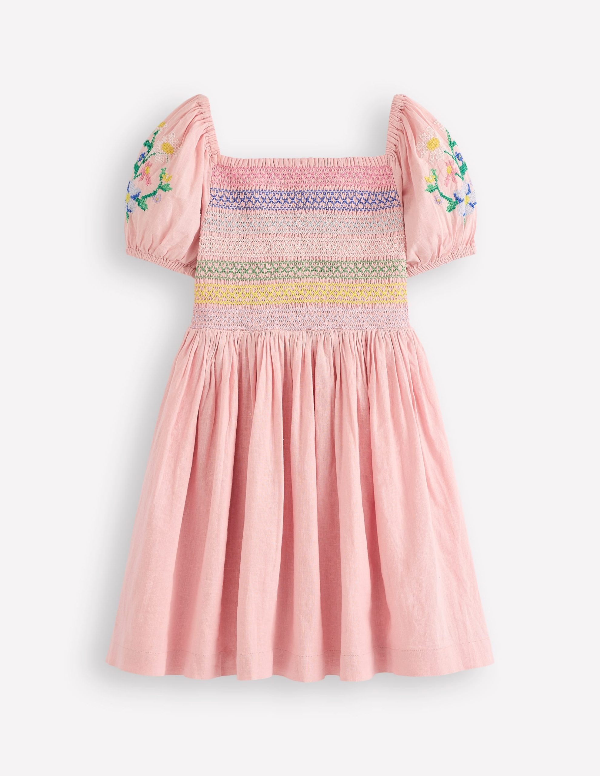 Gwendolyn Cotton Linen Dress-Pink - Image 2