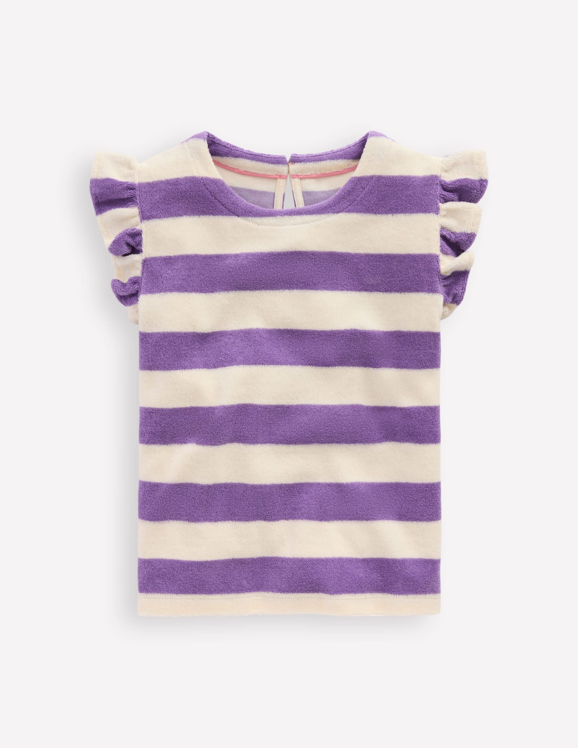 Relaxed Towelling Top-Soft Ivory/Aster Purple - Image 2