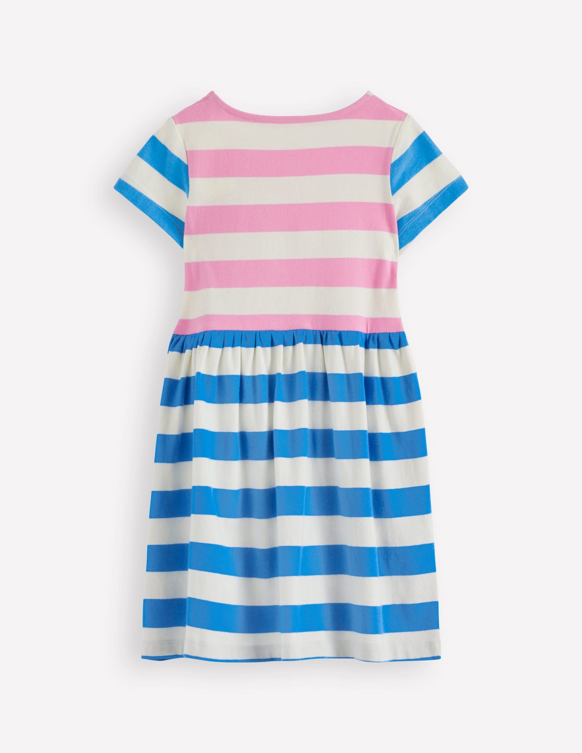 Heart Pocket Fun Jersey Dress-Multi Hotchpotch Stripe - Image 2