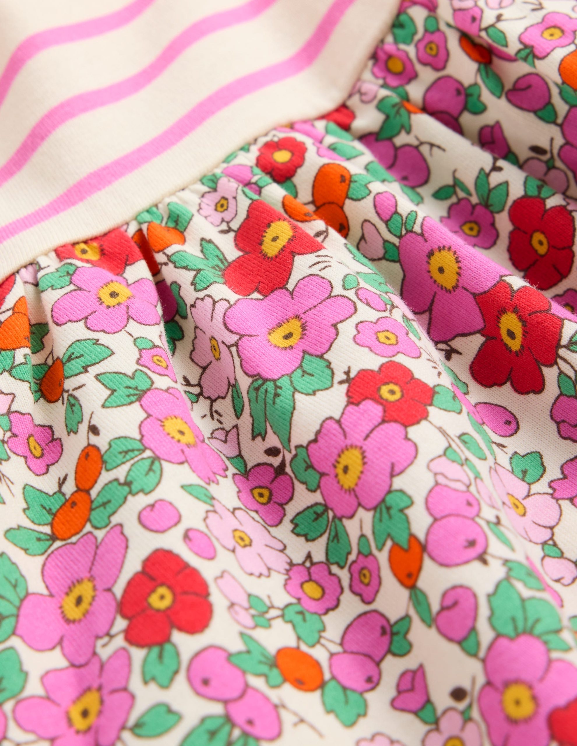 Posie Frill Sleeve Dress-Pink Apple Blossom Floral - Image 3