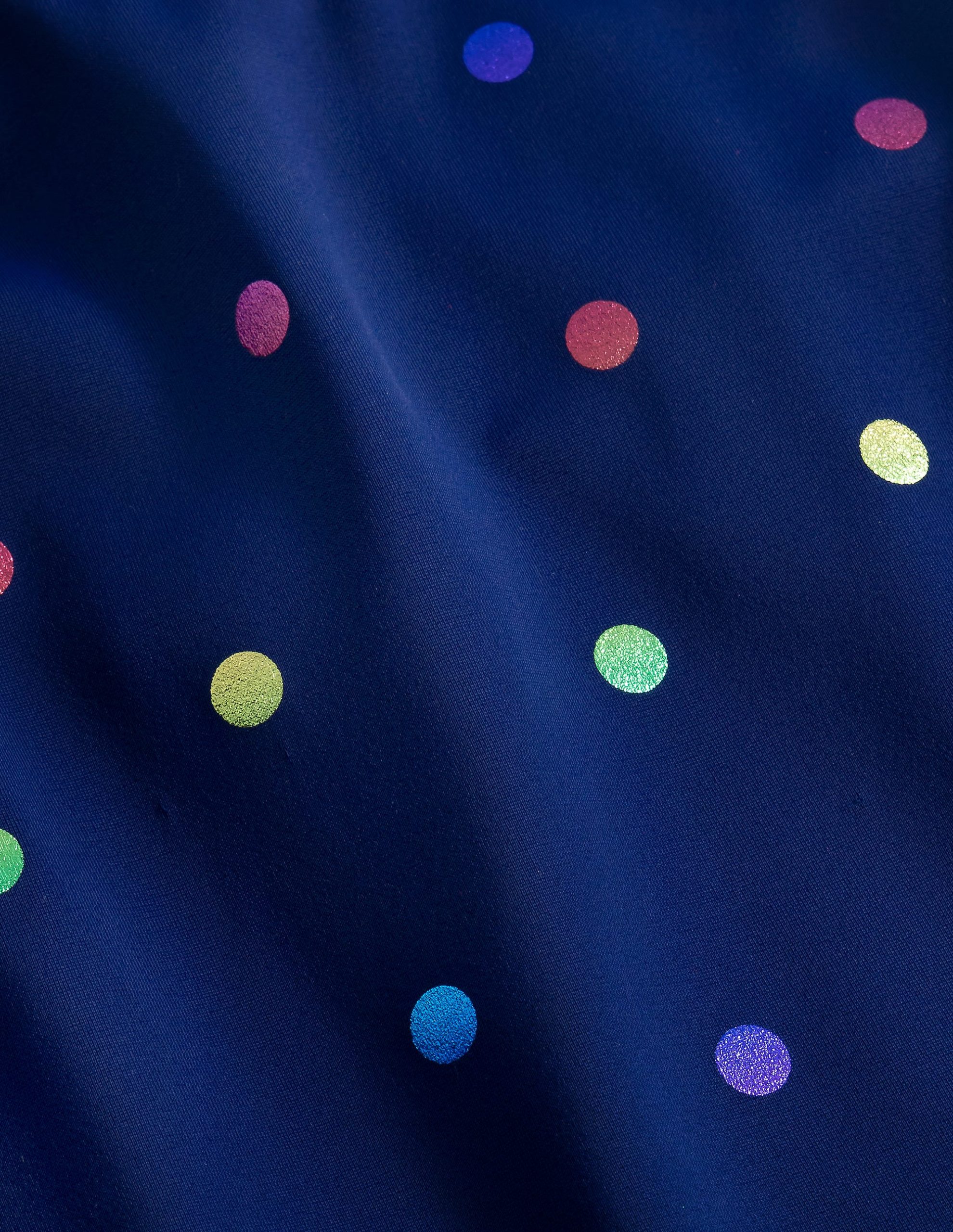 Cross-back Tankini Top-Navy Rainbow Confetti Spot - Image 3