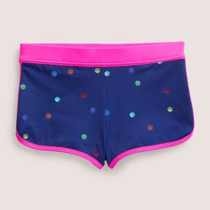 Patterned Swim Shorts-Navy Rainbow Confetti Spot