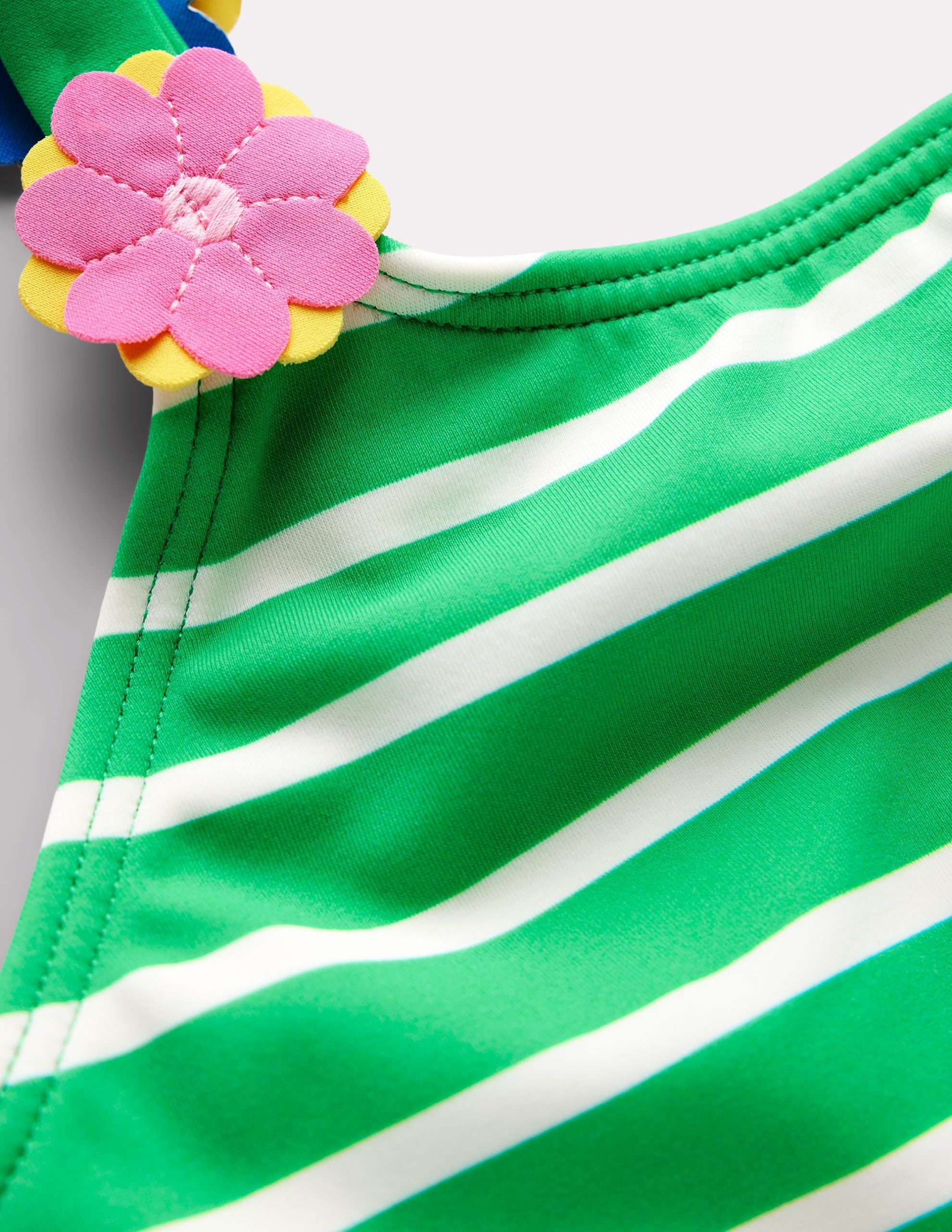 Applique Strap Bikini-Sapling Green Stripe Hearts - Image 3