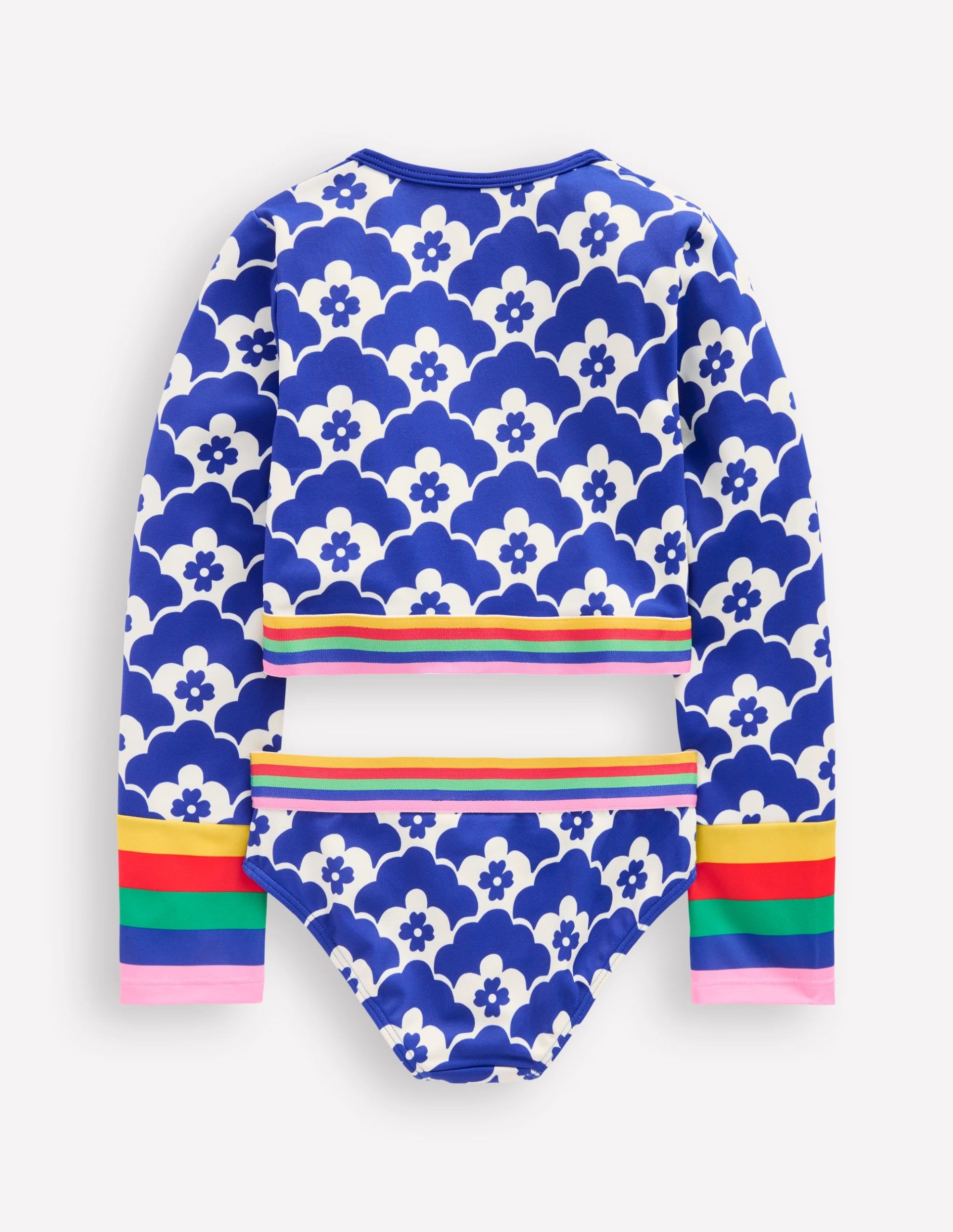 Cropped Rash Vest Set-Orion Blue Geo Flower - Image 2