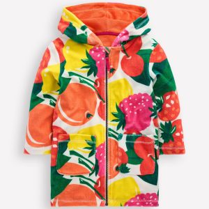 Romie Towelling Zip Throw-On-Multi Giant Fruit