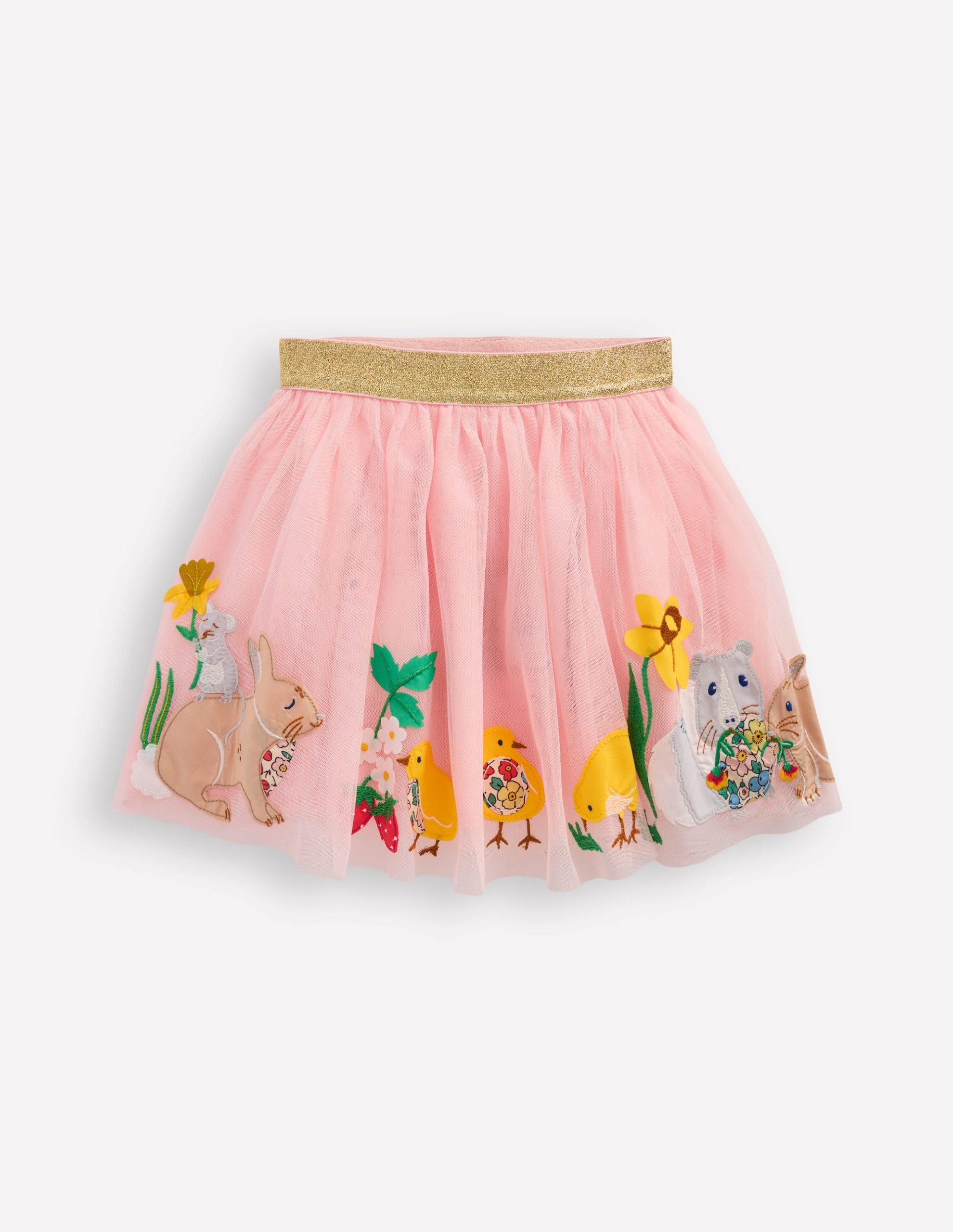 Tulle Applique Skirt-French Pink Bunnies - Image 2