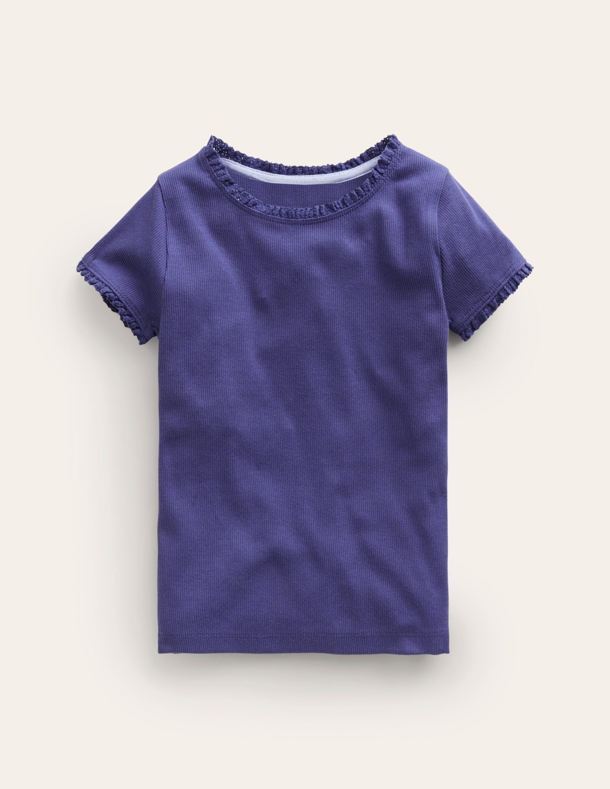 Short Sleeve Ribbed T-shirt-Starboard Blue