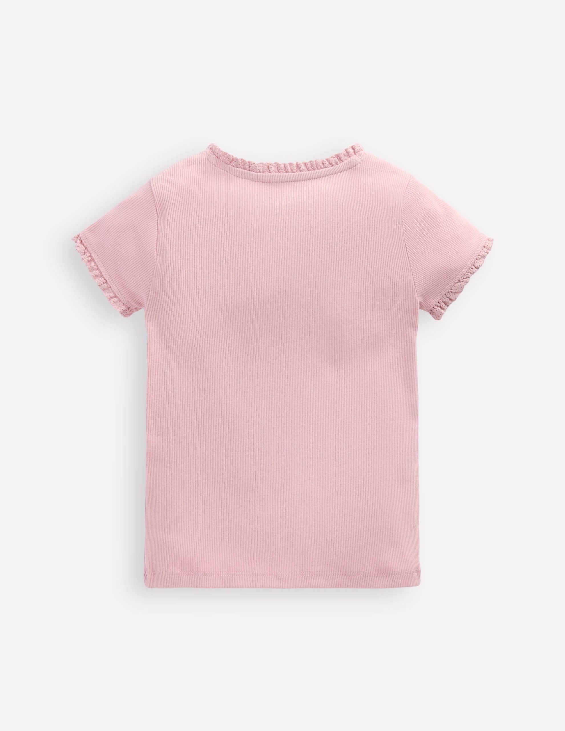 Short Sleeve Ribbed T-shirt-French Pink - Image 2