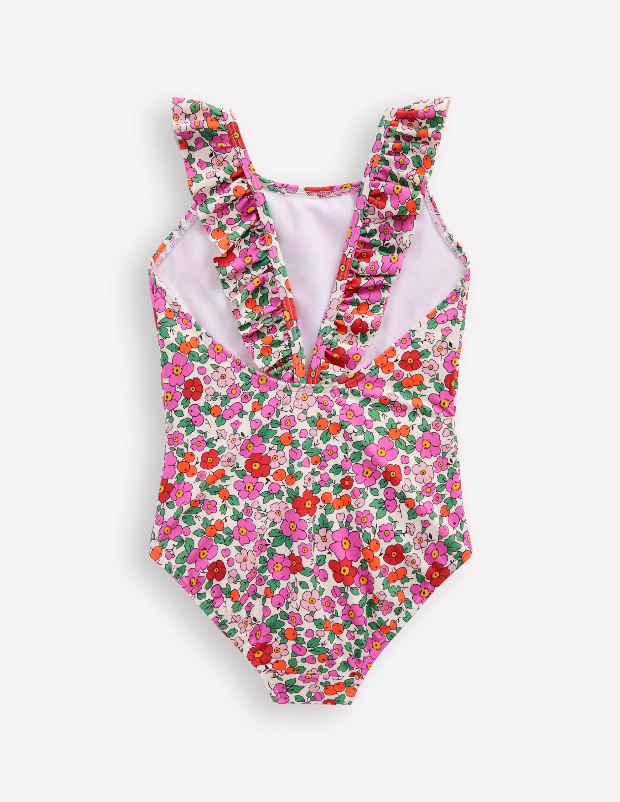 Hallie Frill Strap Swimsuit-Bubblegum Pink Heart Stamp - Image 2