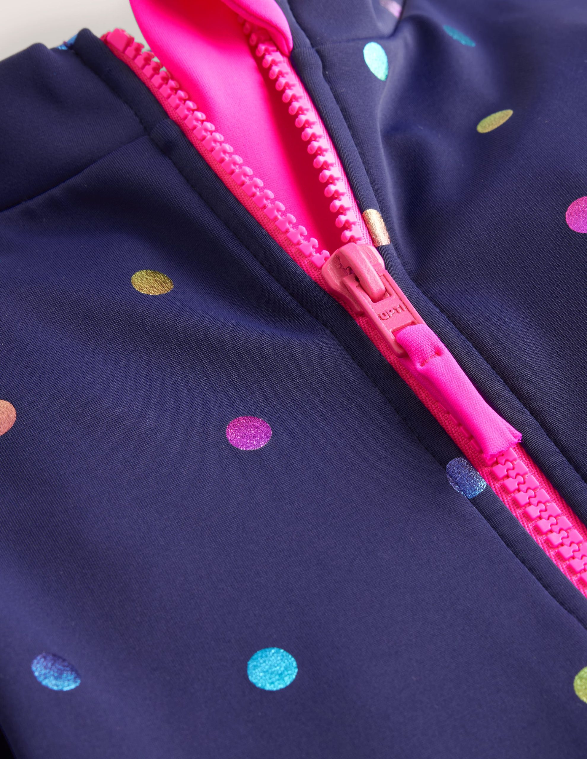 Long-Sleeved Swimsuit-Navy Rainbow Confetti Spot - Image 3