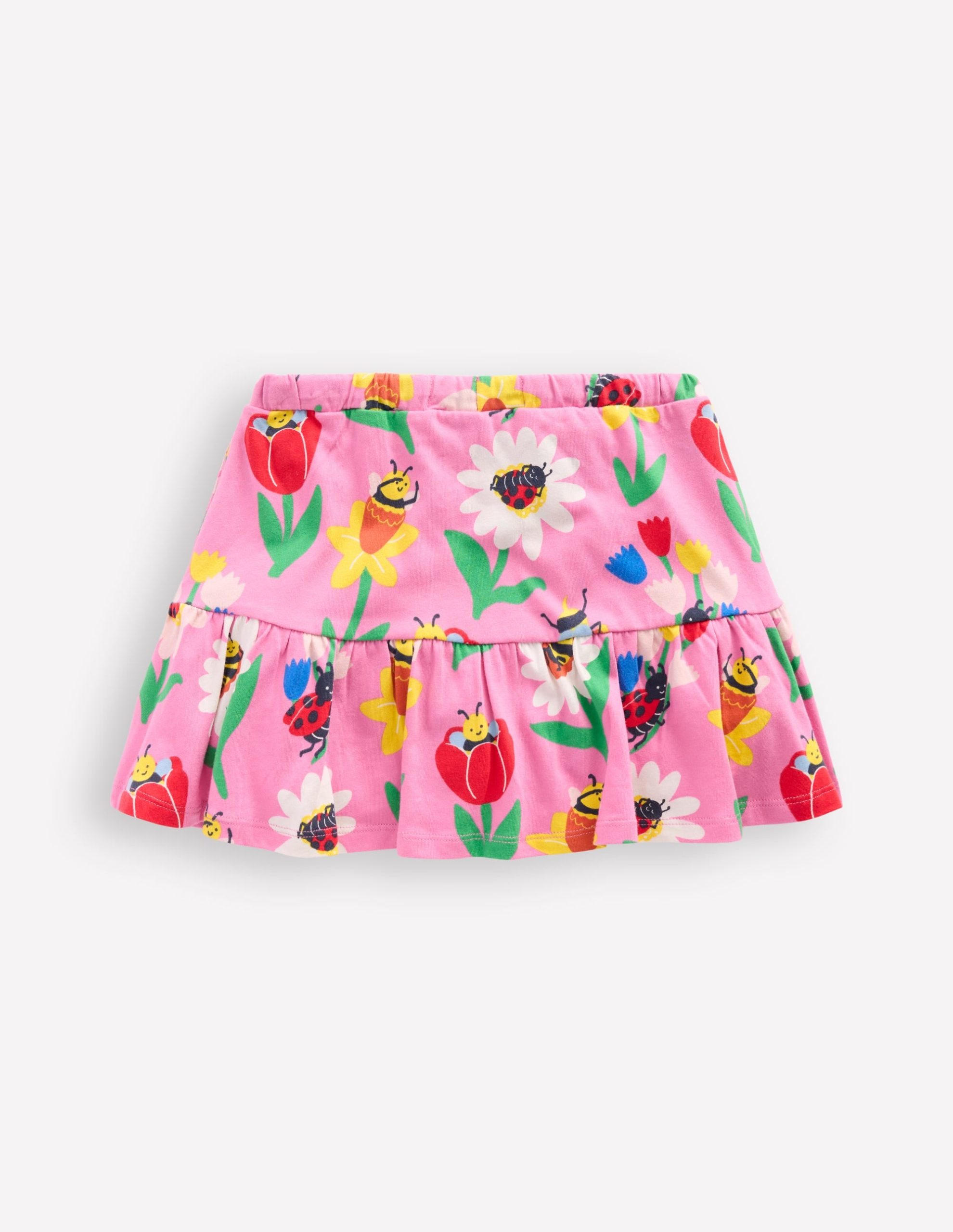 Tiered Jersey Skort-Sugared Lilac Spring Garden - Image 3