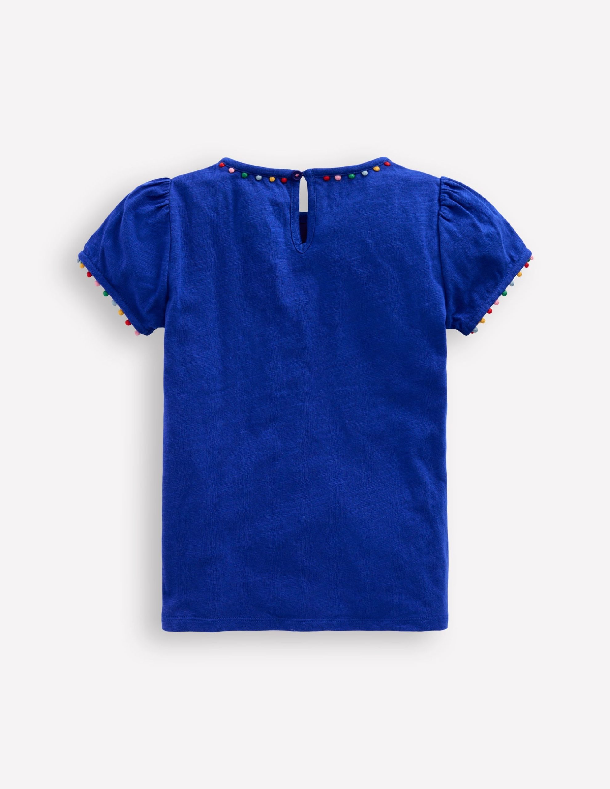 Ali Puff Sleeve Pom T-shirt-Bright Blue - Image 2
