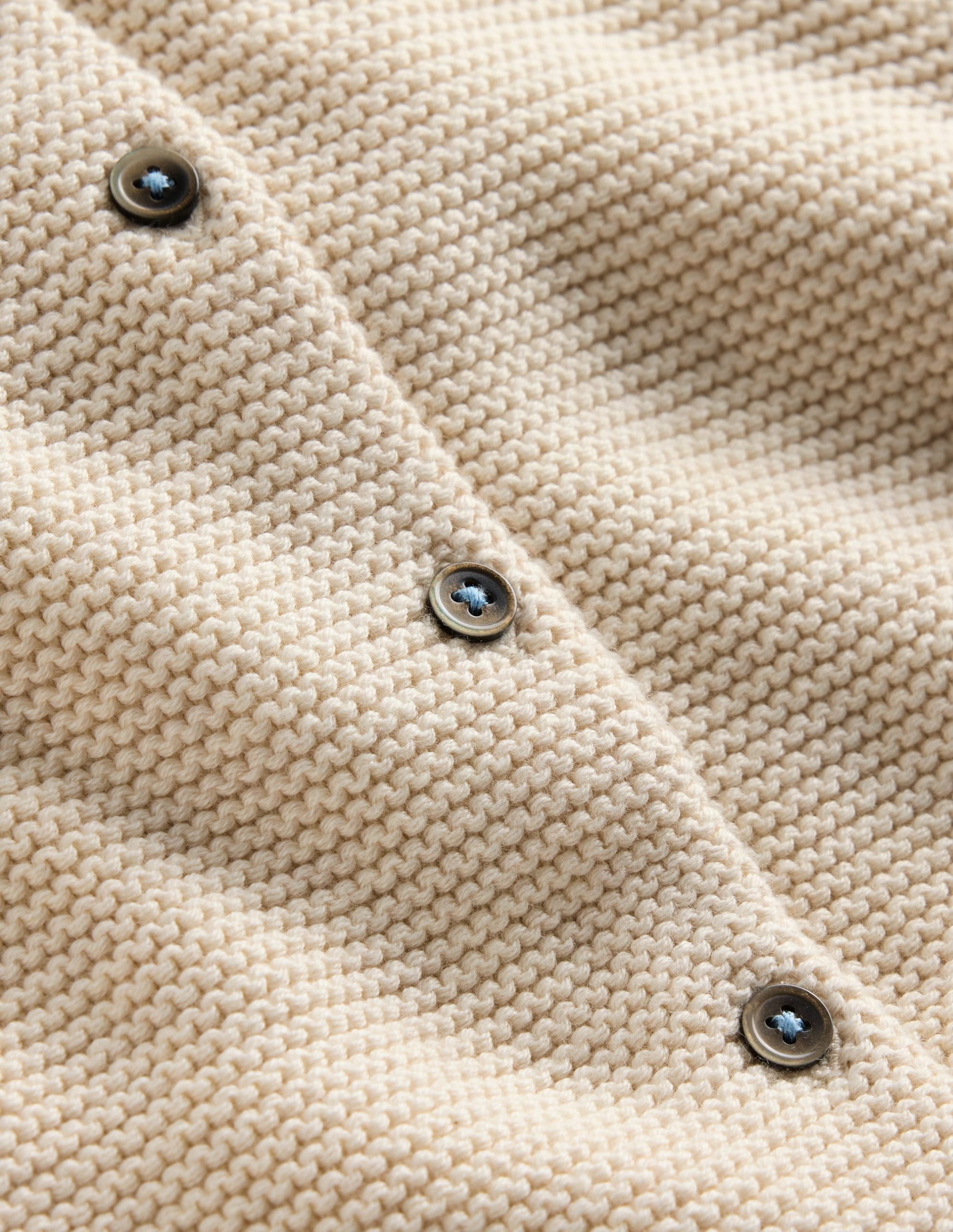 Essential Crew Neck Cardigan-Ecru - Image 3