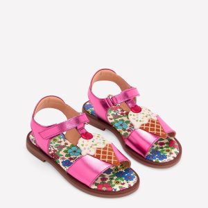 Fun Leather Sandals-Ice Cream