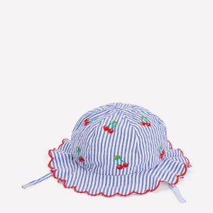 Baby Sun Hat-Blue Ticking Cherries