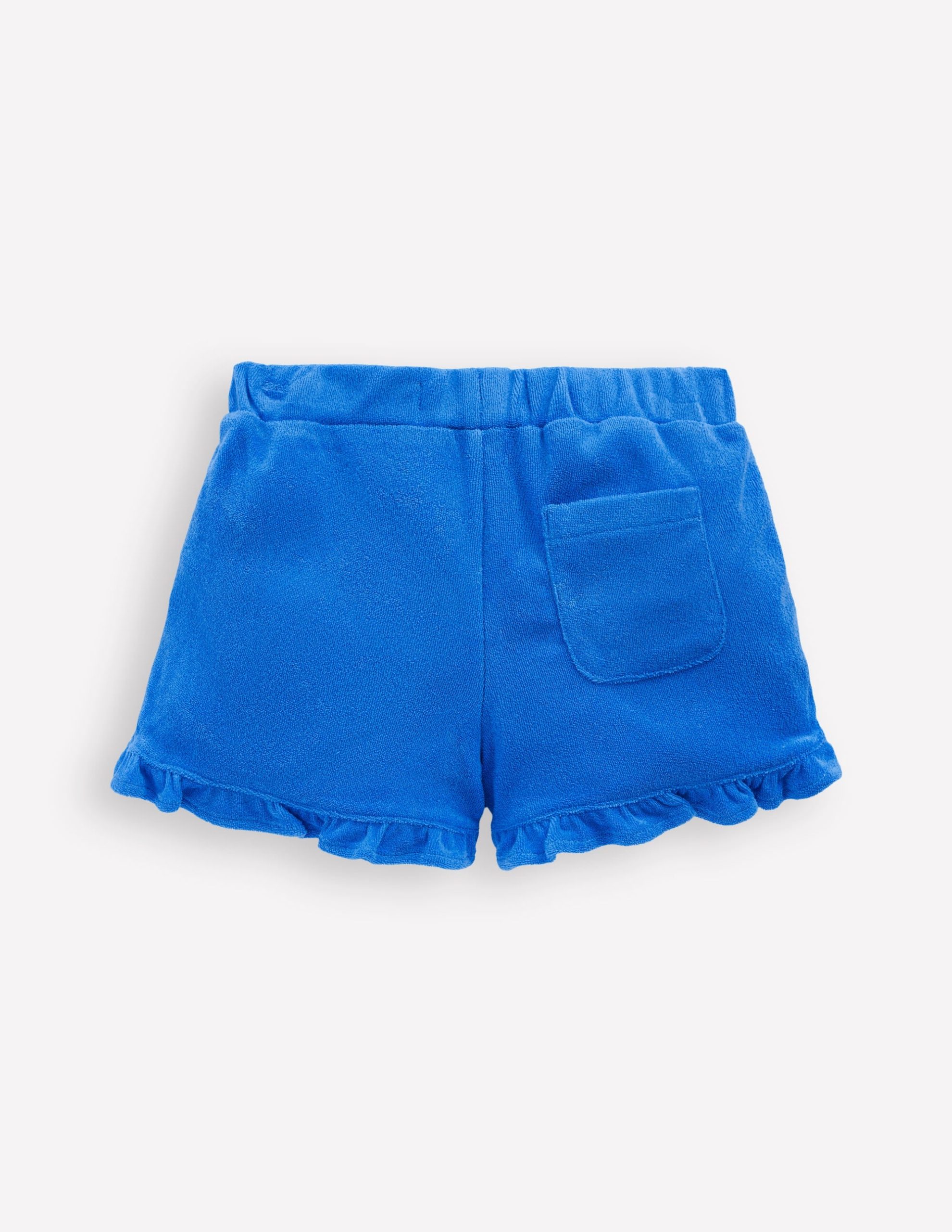 Frill Hem Towelling Shorts-Kingfisher Blue - Image 2