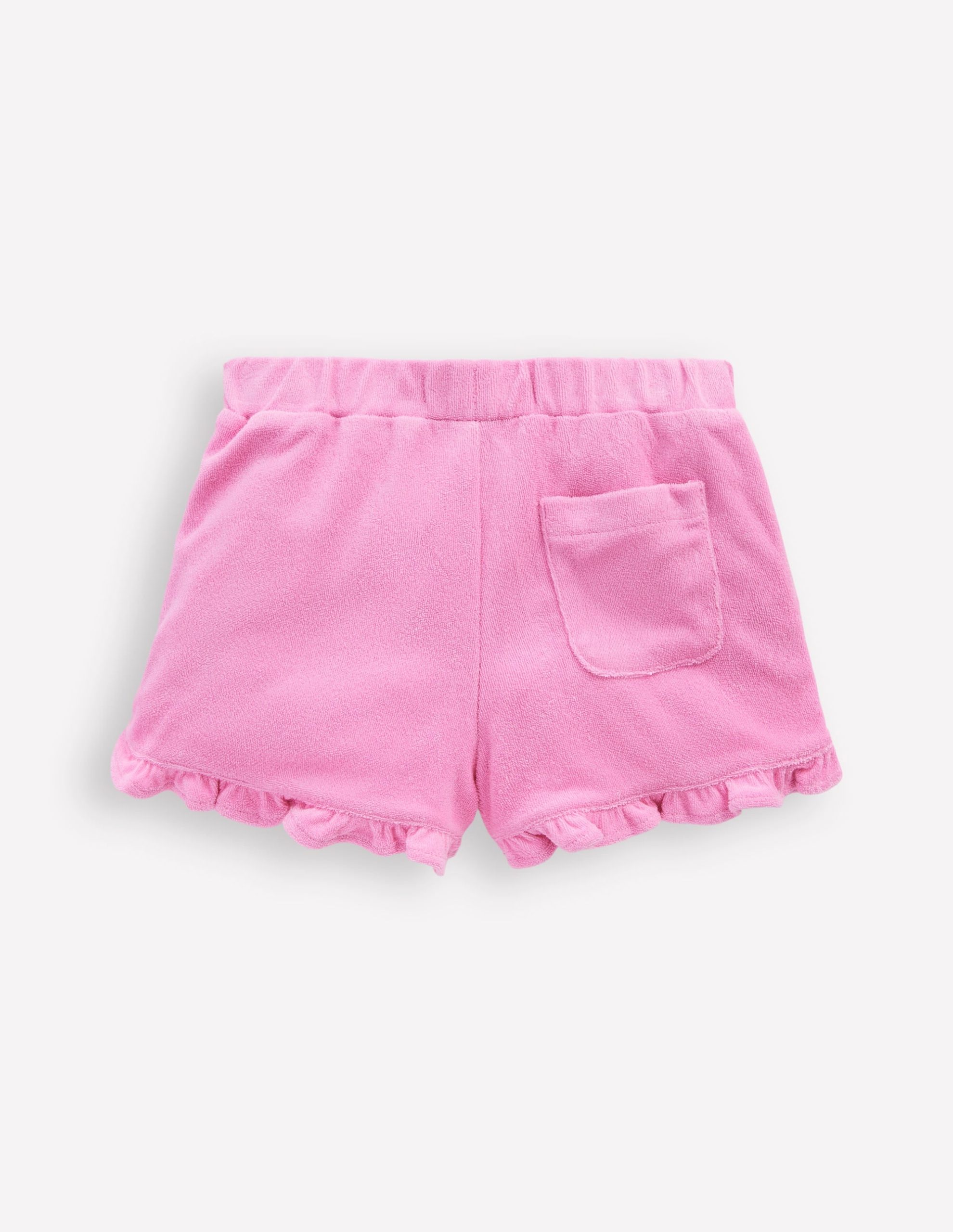 Frill Hem Towelling Shorts-Vintage Mauve - Image 2