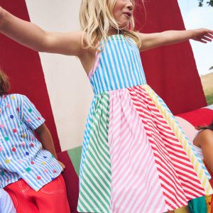 Harlow Back Detail Dress-Hotchpotch Multi Stripe