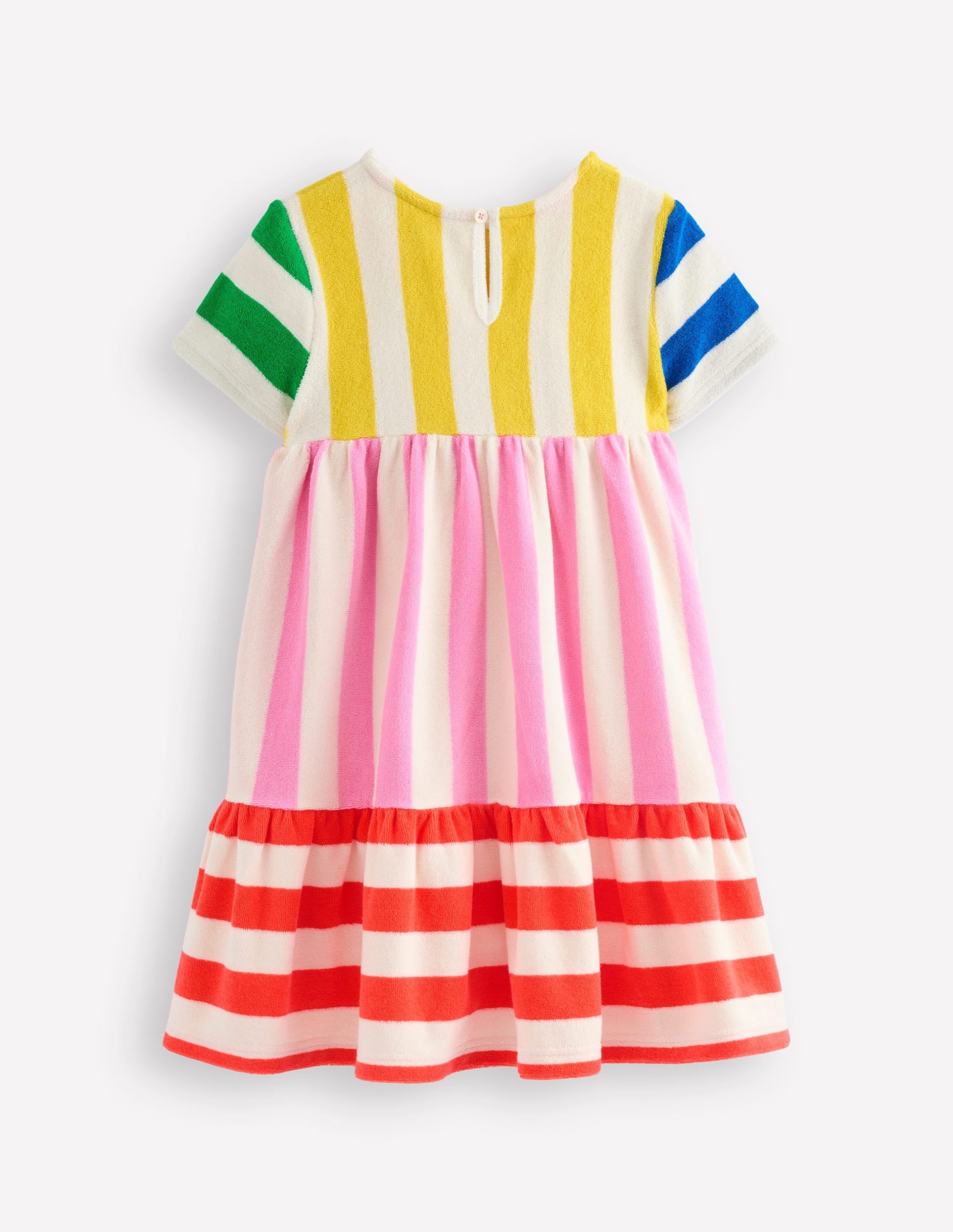 Ariel Twirly Towelling Dress-Hotchpotch Multi Stripe - Image 3