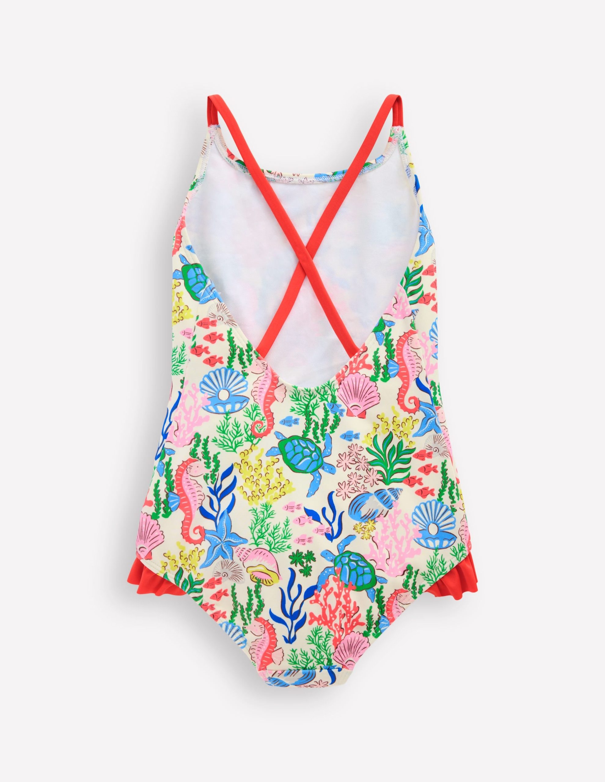 Pretty Cross-Back Swimsuit-Multi Coral Cove - Image 3