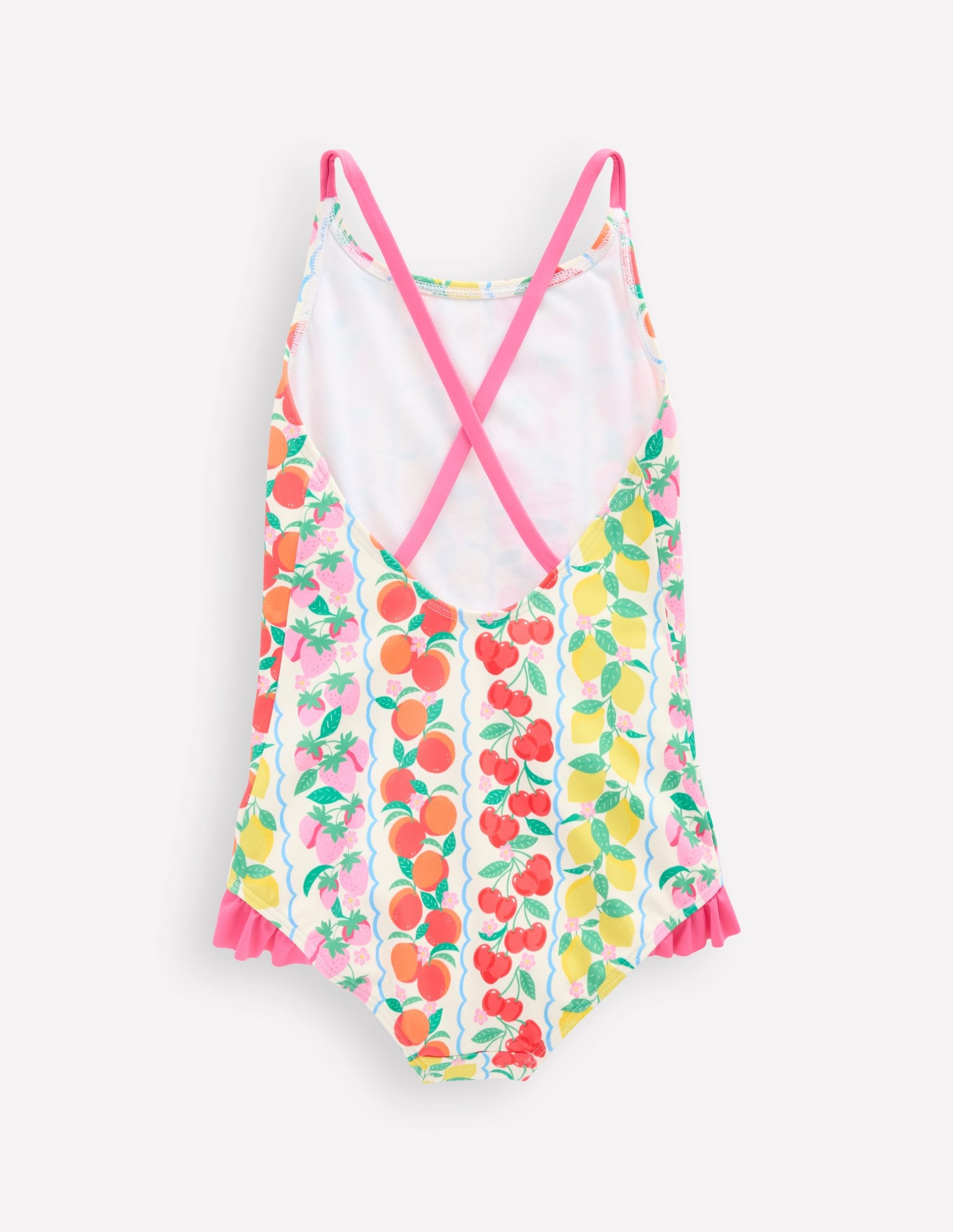 Pretty Cross-Back Swimsuit-Rainbow Fruit Stripe - Image 3
