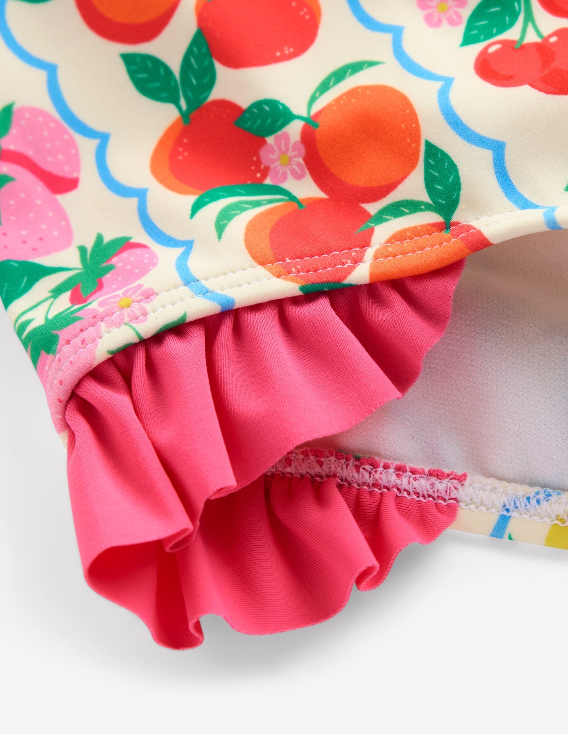 Pretty Cross-Back Swimsuit-Rainbow Fruit Stripe - Image 4