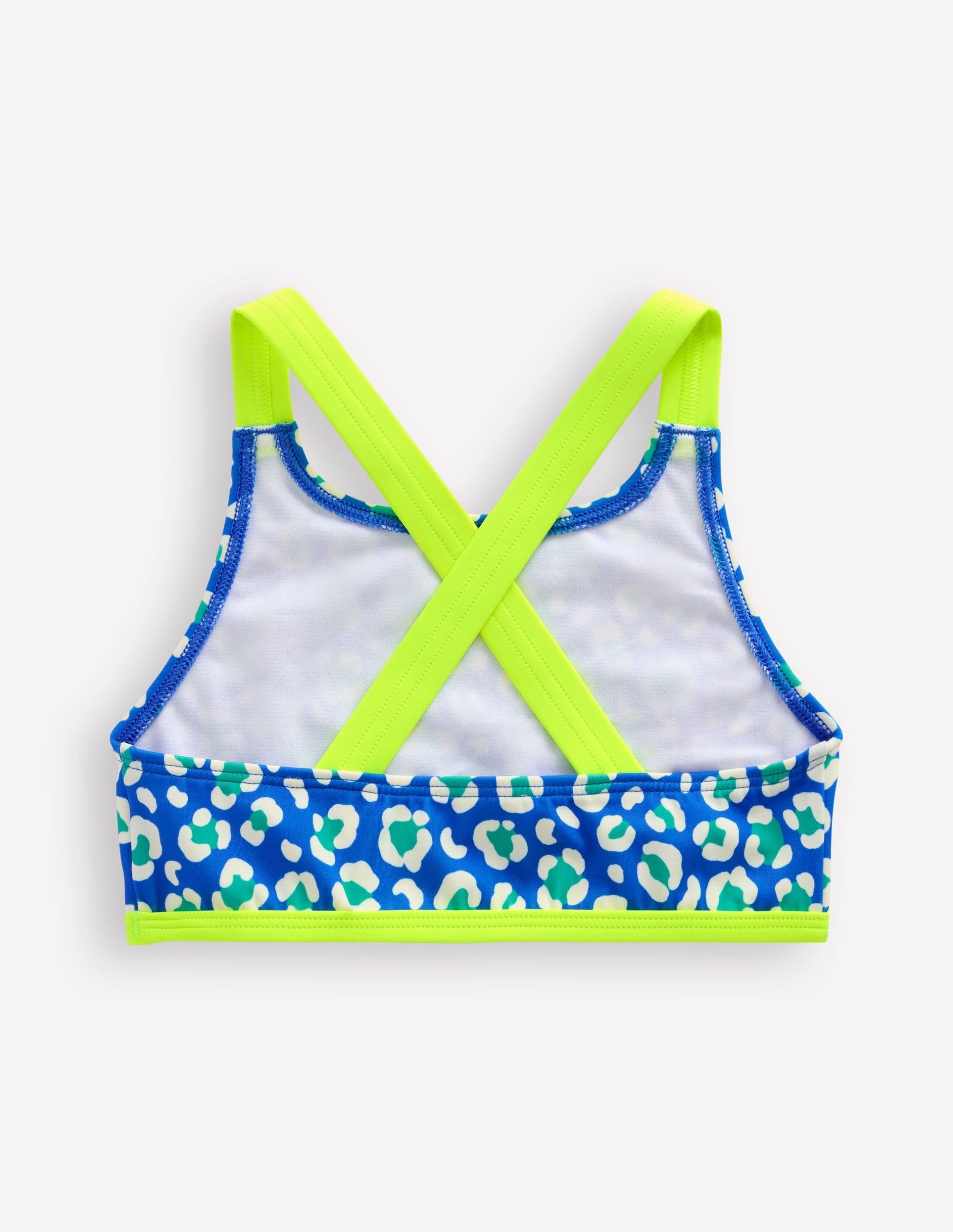 Cross-back Bikini Top-Aquamarine Leopard - Image 2