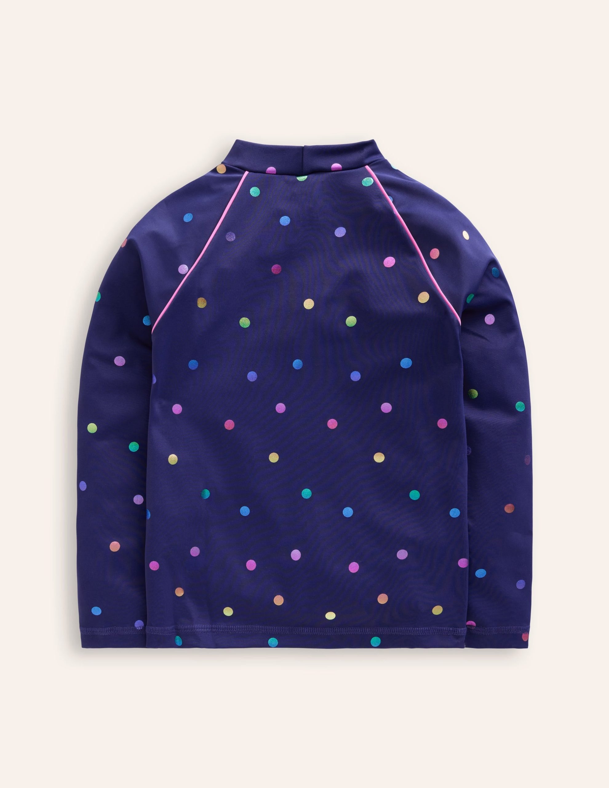 Sun Safe Patterned Rash Vest-Navy Rainbow Confetti Spot - Image 2
